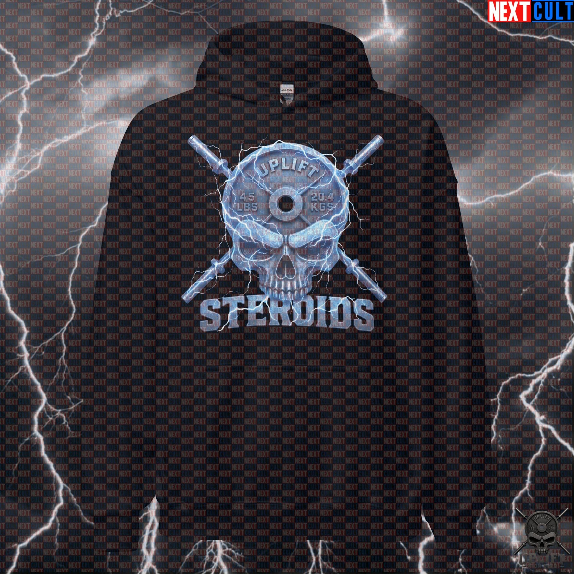 Steroids Skull Gym Hoodie for Enhanced Bodybuilding Fans, Hardcore Not Natty Lifting Pullover Hoodies Next Cult Brand