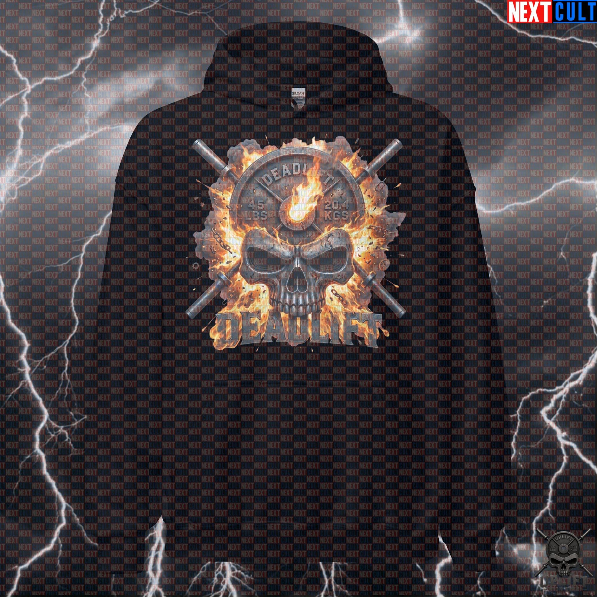 Deadlift Skull Hoodie Explosion Pullover for Powerlifting Leg Day Training |  | ["Bodybuilding", "Fitness", "Gym", "Hardcore", "Leg Day", "Powerlifting", "Pump Cover", "Workout"]