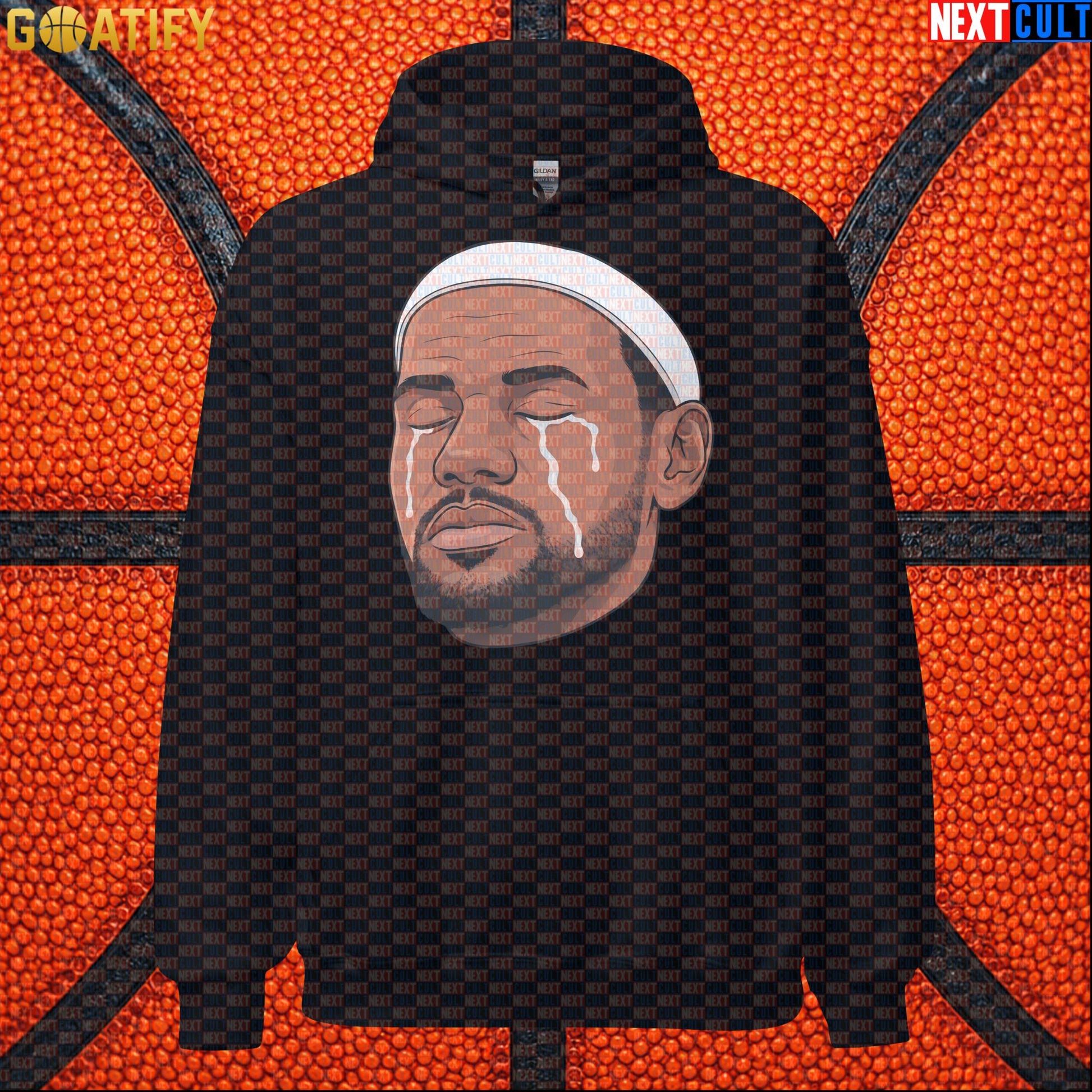 Crying LeBron Meme Hoodie – Emotional NBA Basketball Pullover Game Day Gift for Sports Fans |  | ["Basketball", "LeBron James", "NBA"]