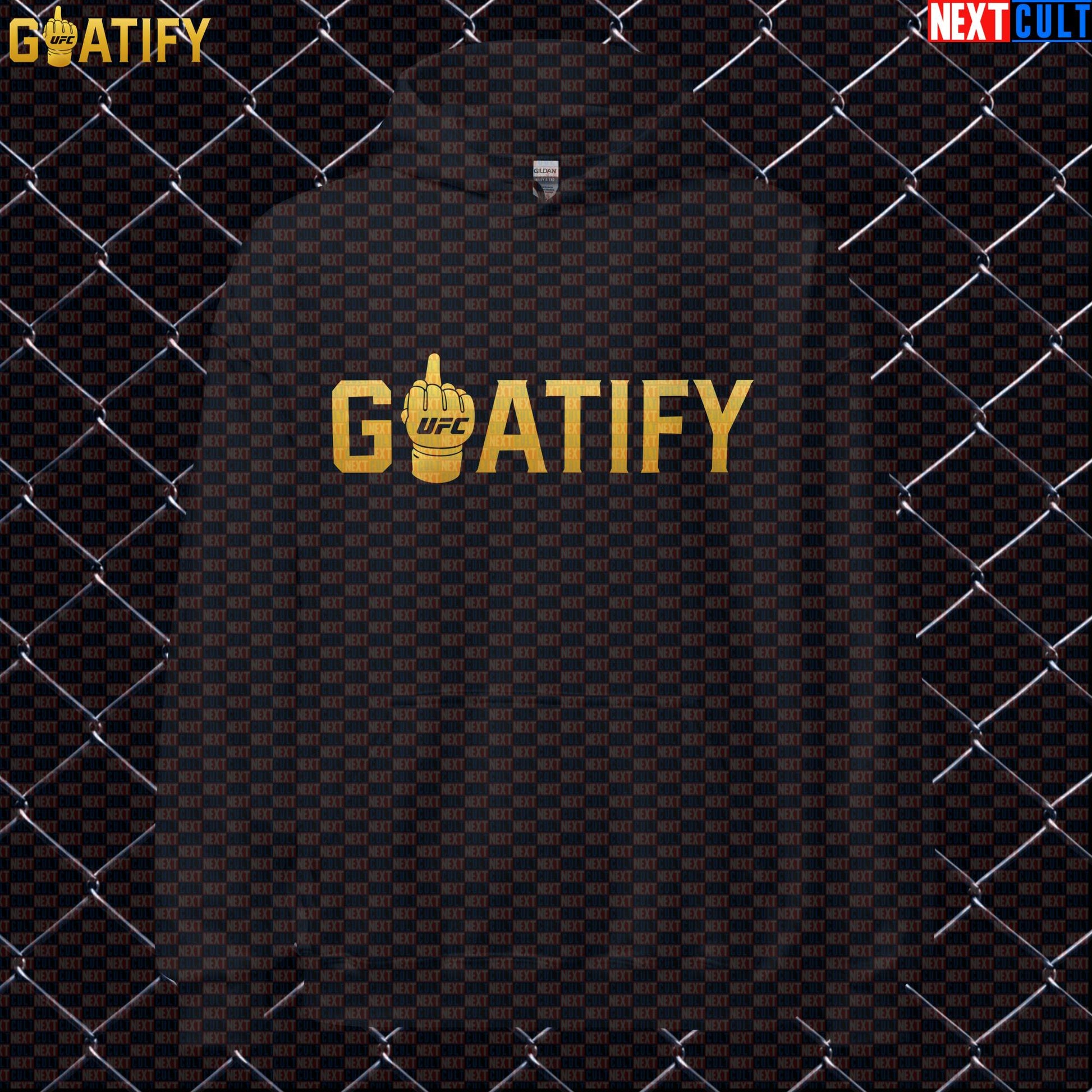 UFC GOAT Hoodie Gold Middle Finger Fight Pullover for MMA Fans & Jiu Jitsu Gifts | GOATIFY | Hoodies | ["Martial Arts", "MMA", "NCB", "UFC"]