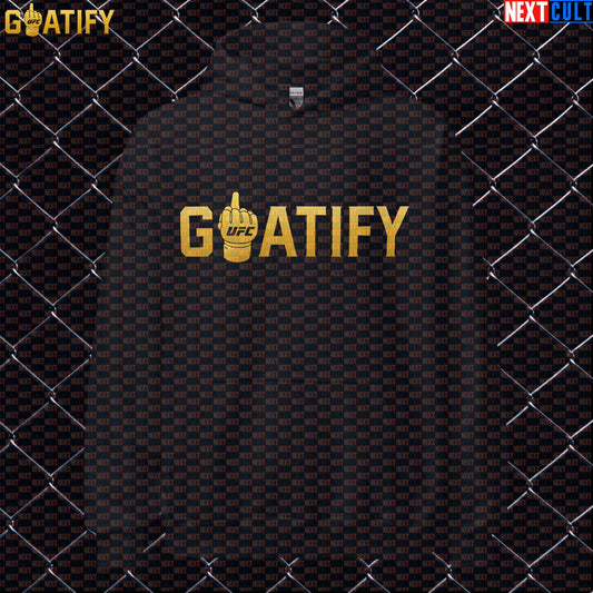 UFC GOAT Hoodie Gold Middle Finger Fight Pullover for MMA Fans & Jiu Jitsu Gifts | GOATIFY | Hoodies | ["Martial Arts", "MMA", "NCB", "UFC"]