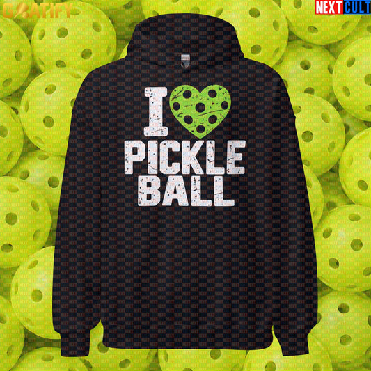 Pickleball Hoodie I Love Pickleball Vintage Heart Pullover for Players & Fans | Hoodies | ["NCB", "Pickleball"]