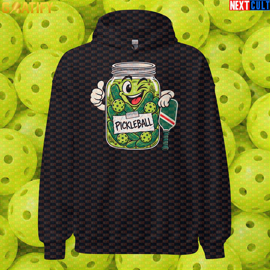 Pickleball Hoodie Funny Pickle Jar Retro Meme for Players, Coaches & Tournament Gifts | Hoodies | ["NCB", "Pickleball"]