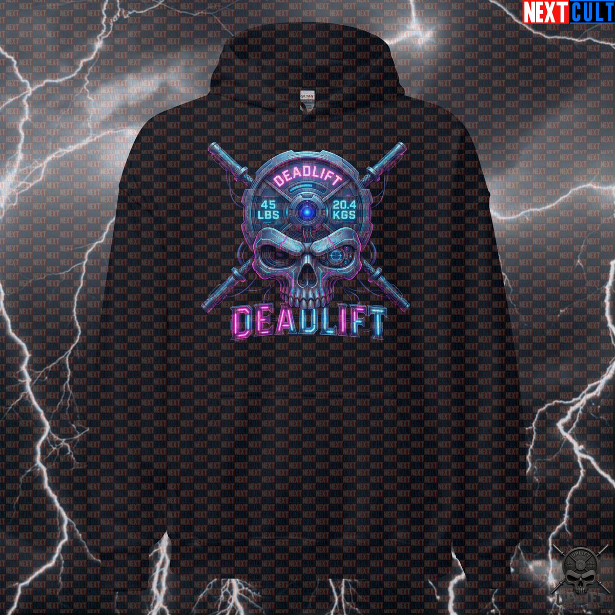 Deadlift Hoodie Cyberpunk Skull Gym Pullover for Powerlifters, Sci-Fi Lifting Gift | Hoodies | ["Bodybuilding", "Fitness", "Gym", "Leg Day", "NCB", "Powerlifting", "Pump Cover", "Workout"]