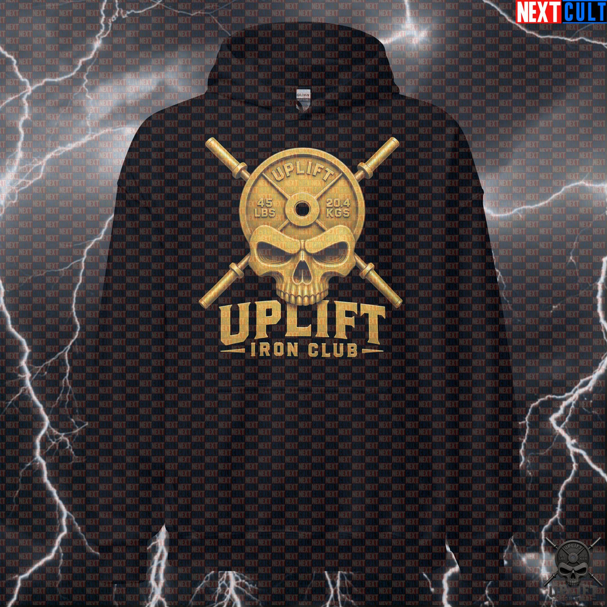 Gold Skull Hoodie Uplift Iron Club Lifters Workout Style Powerlifting Bodybuilding Gift | Hoodies | ["Bodybuilding", "Fitness", "Gym", "Hardcore", "NCB", "Powerlifting", "Pump Cover", "Workout"]