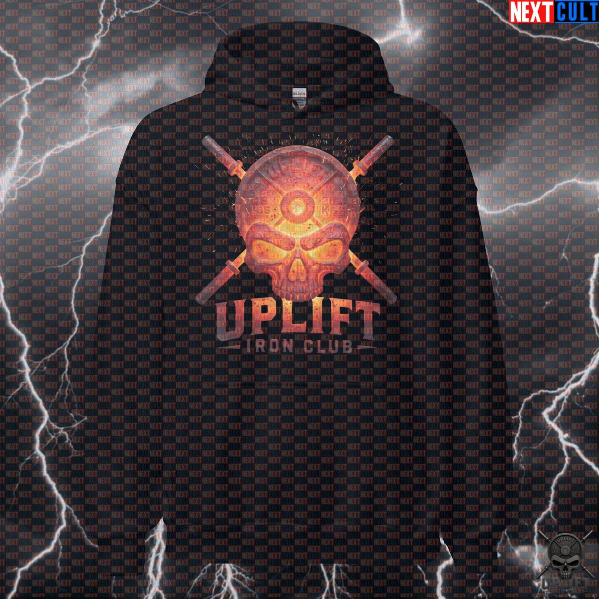 Hoodie Fiery Skull Gym Pullover for Lifters Training Gift Uplift Iron Club | Hoodies | ["Bodybuilding", "Fitness", "Gym", "Hardcore", "NCB", "Powerlifting", "Pump Cover", "Workout"]