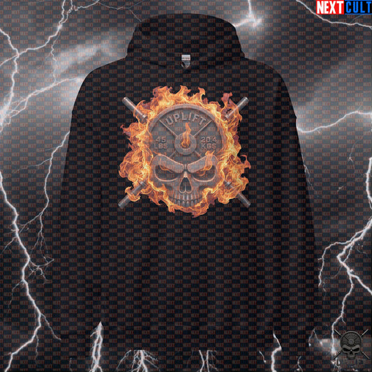 Hoodie Fire Skull Gym Pullover for Lifters Training Gift Uplift Iron Club Design Hoodies Next Cult Brand