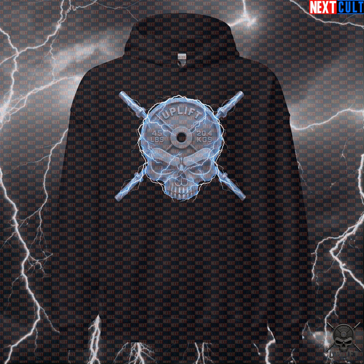 Hoodie Lightning Skull Gym Pullover for Lifters Training Gift Uplift Iron Club | Hoodies | ["Bodybuilding", "Fitness", "Gym", "Hardcore", "NCB", "Powerlifting", "Pump Cover", "Workout"]