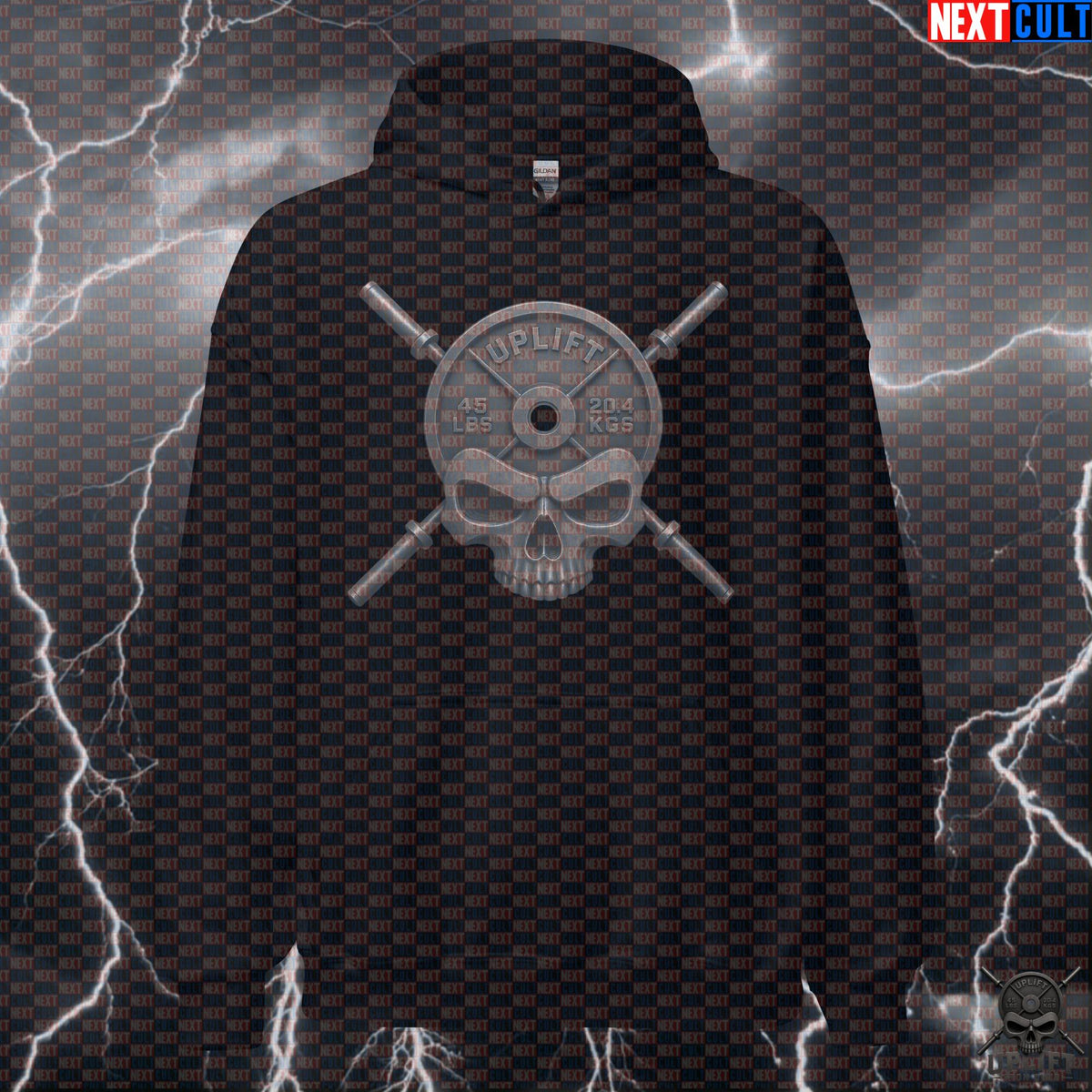 Gym Hoodie Skull Weightlifting Pullover for Powerlifters Bodybuilders Uplift Iron Club | Hoodies | ["Bodybuilding", "Fitness", "Gym", "Hardcore", "NCB", "Powerlifting", "Pump Cover", "Workout"]