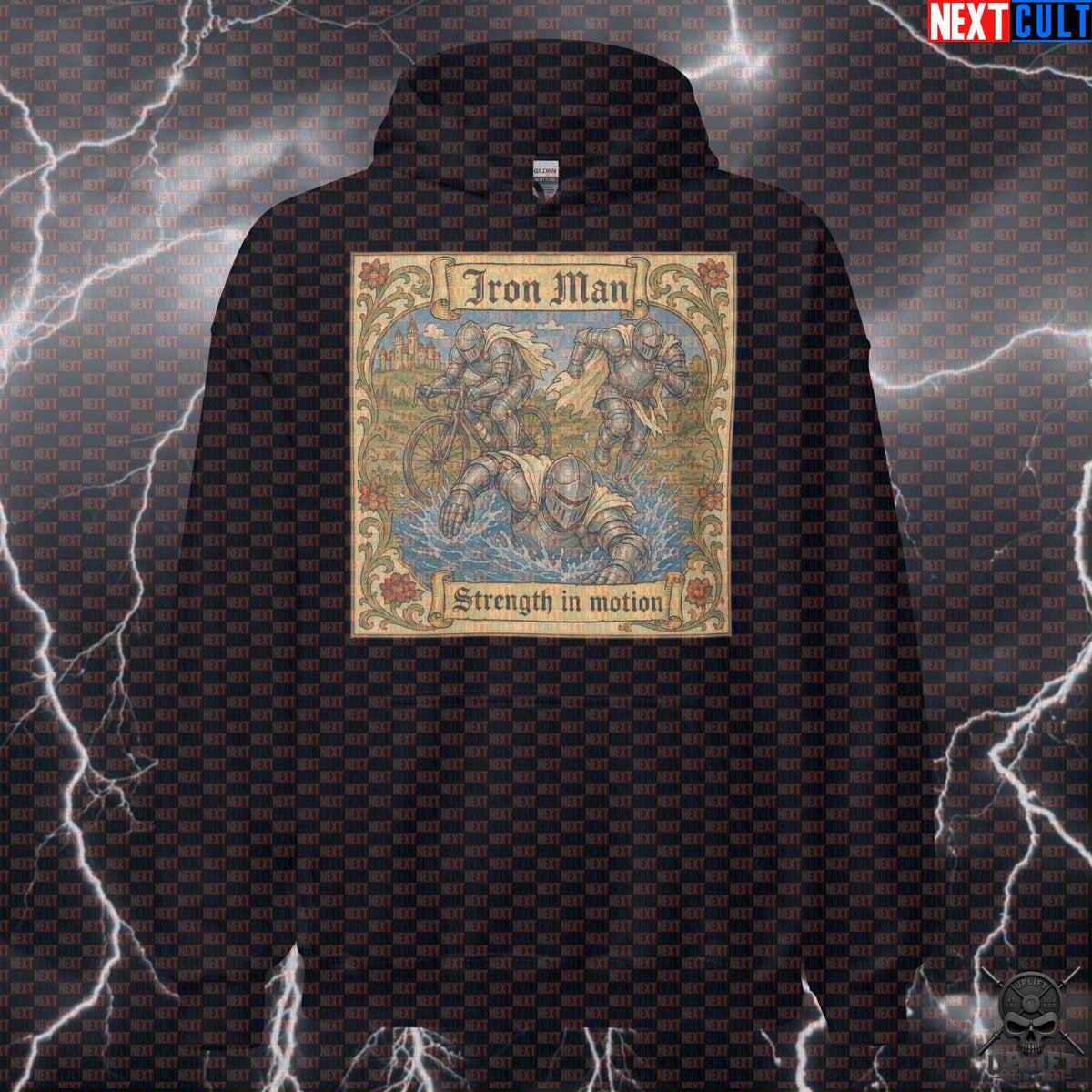 Hybrid Athlete Hoodie – Iron Man Medieval Triathlon Pullover for Endurance Training | Hoodies | ["Cardio", "Fitness", "Gym", "IRONMAN", "Knight", "NCB", "Pump Cover", "Triathlon", "Workout"]