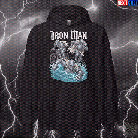 Triathlon Hoodie – Iron Man Medieval Knight Swim Bike Run Pullover for Endurance Racers Hoodies Next Cult Brand
