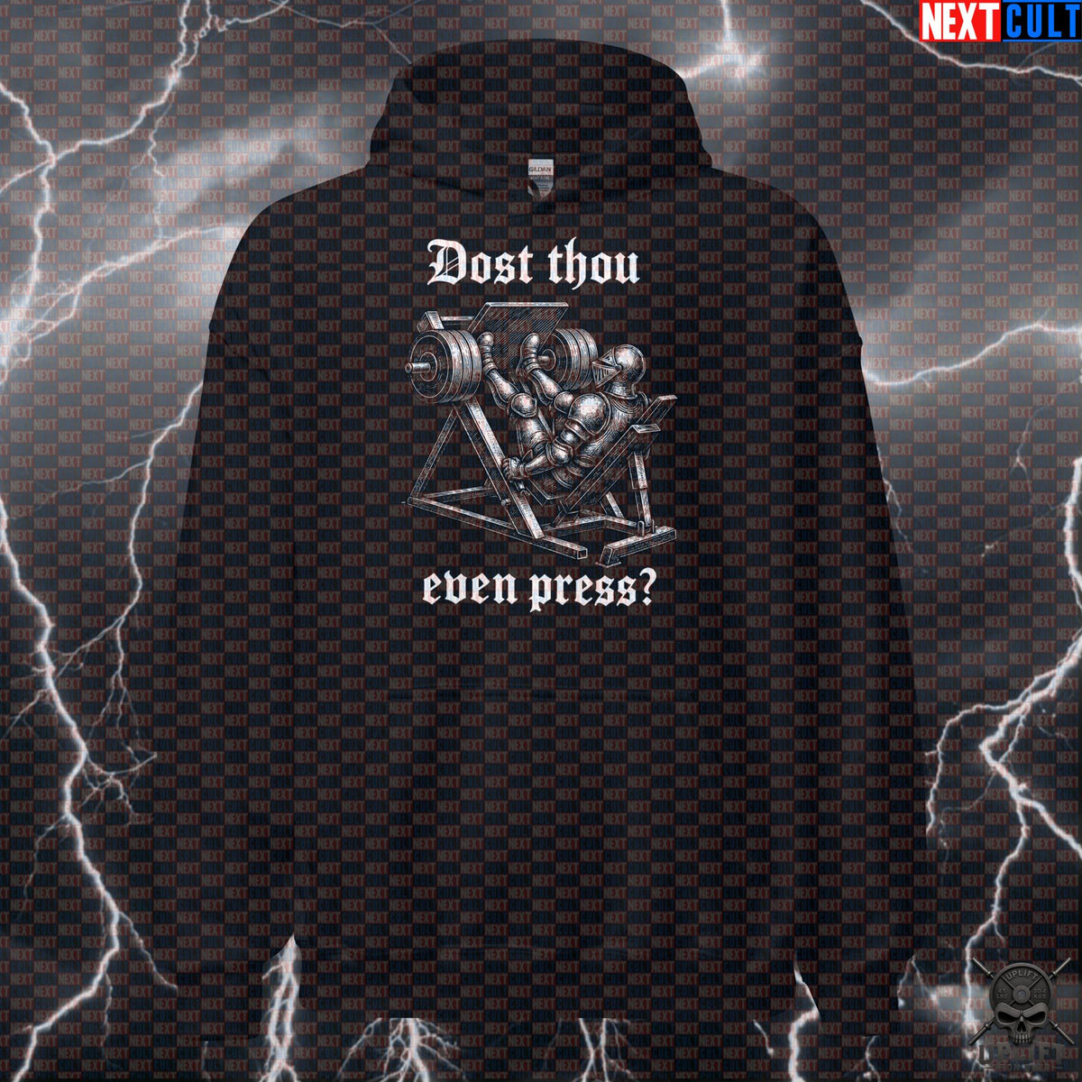 Leg Press Hoodie Dost Thou Even Press Medieval Knight Gym Pullover for Heavy Lifters | Hoodies | ["Bodybuilding", "Fitness", "Gym", "Knight", "Leg Day", "NCB", "Pump Cover", "Workout"]