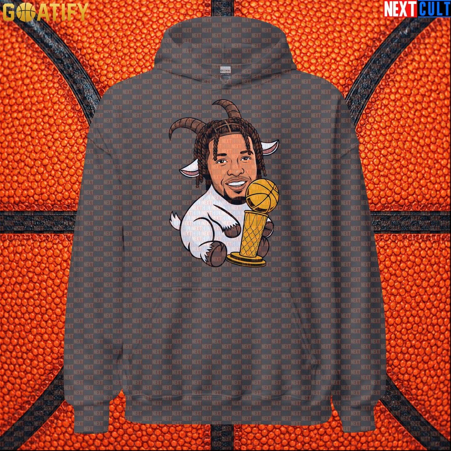 Jalen Brunson Hoodie – NBA Champion GOAT Pullover for New York Basketball Supporters Charcoal Next Cult Brand