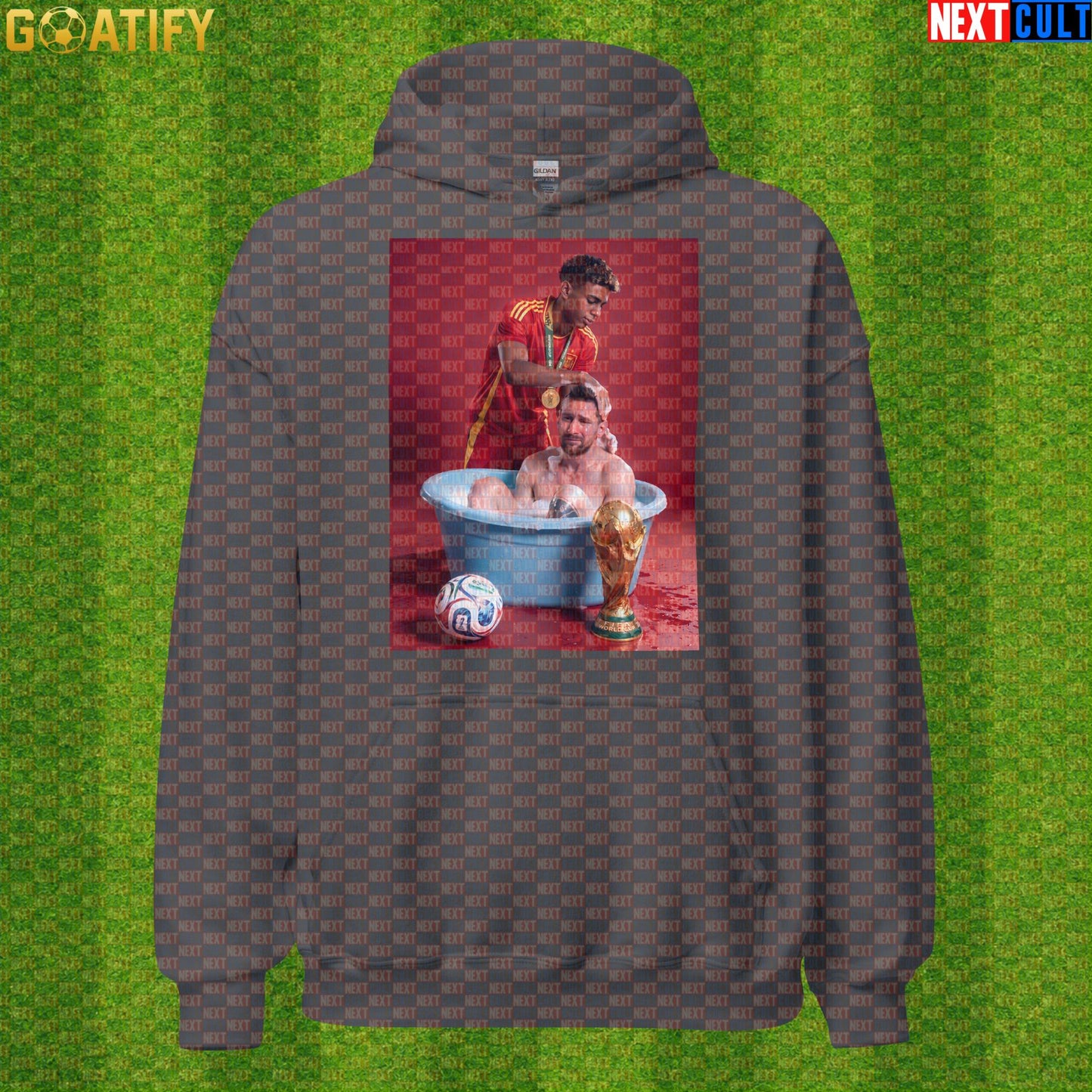 Lamine Yamal Hoodie – Spain vs Argentina Final Parody Pullover for Soccer Meme Fans |  | ["Argentina", "Barcelona", "Football", "Lamine Yamal", "Lionel Messi", "Soccer", "Spain"]