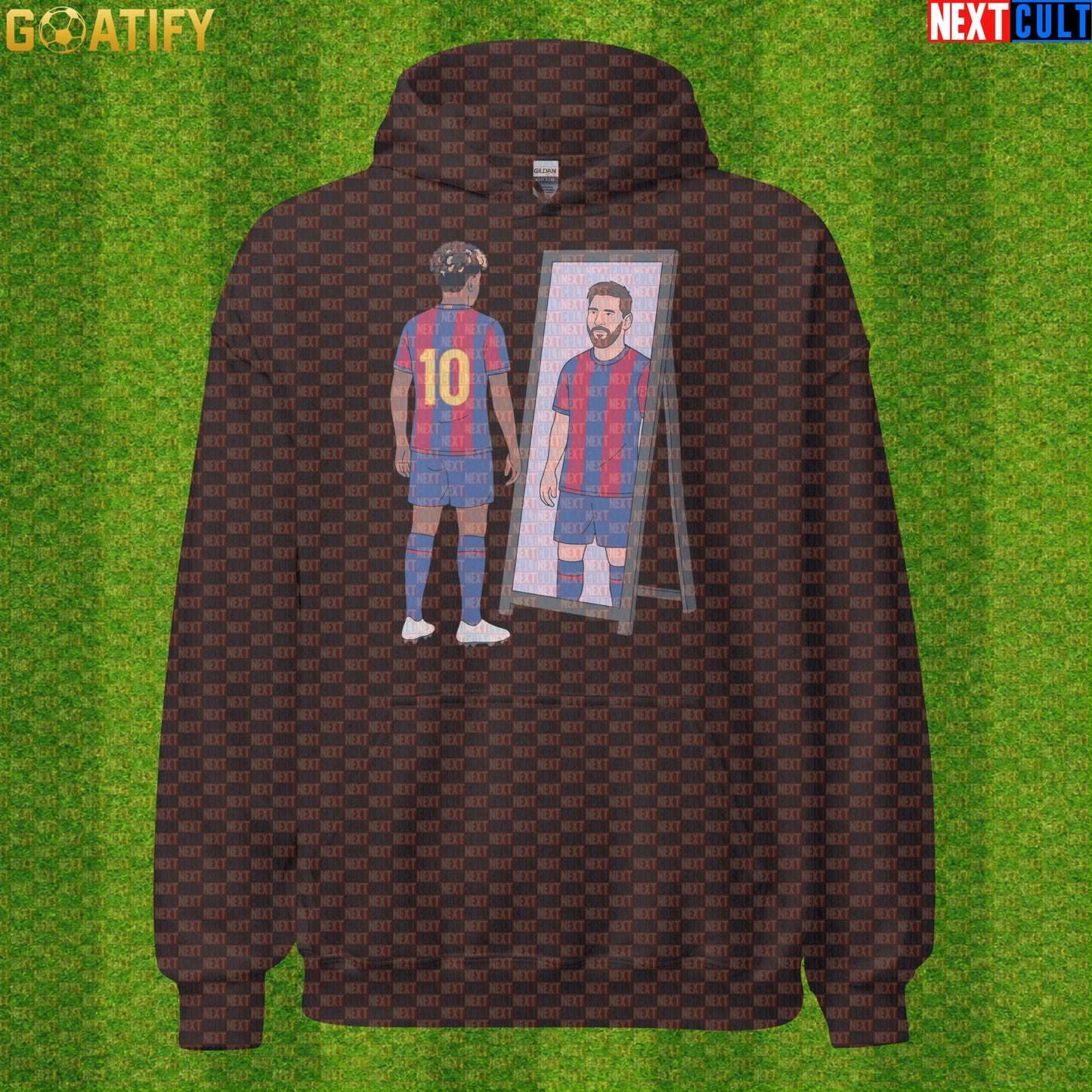 Lamine Yamal Hoodie – Future Superstar Mirror Meme Pullover for Barcelona Match Days Dark Chocolate Next Cult Brand