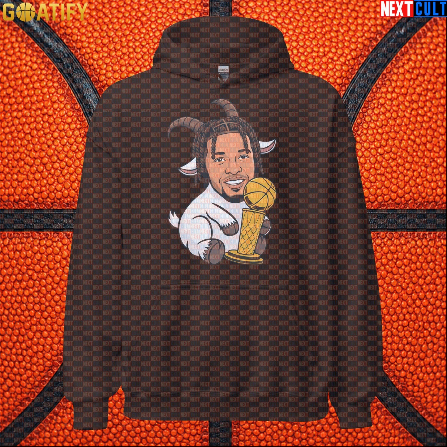 Jalen Brunson Hoodie – NBA Champion GOAT Pullover for New York Basketball Supporters Dark Chocolate Next Cult Brand