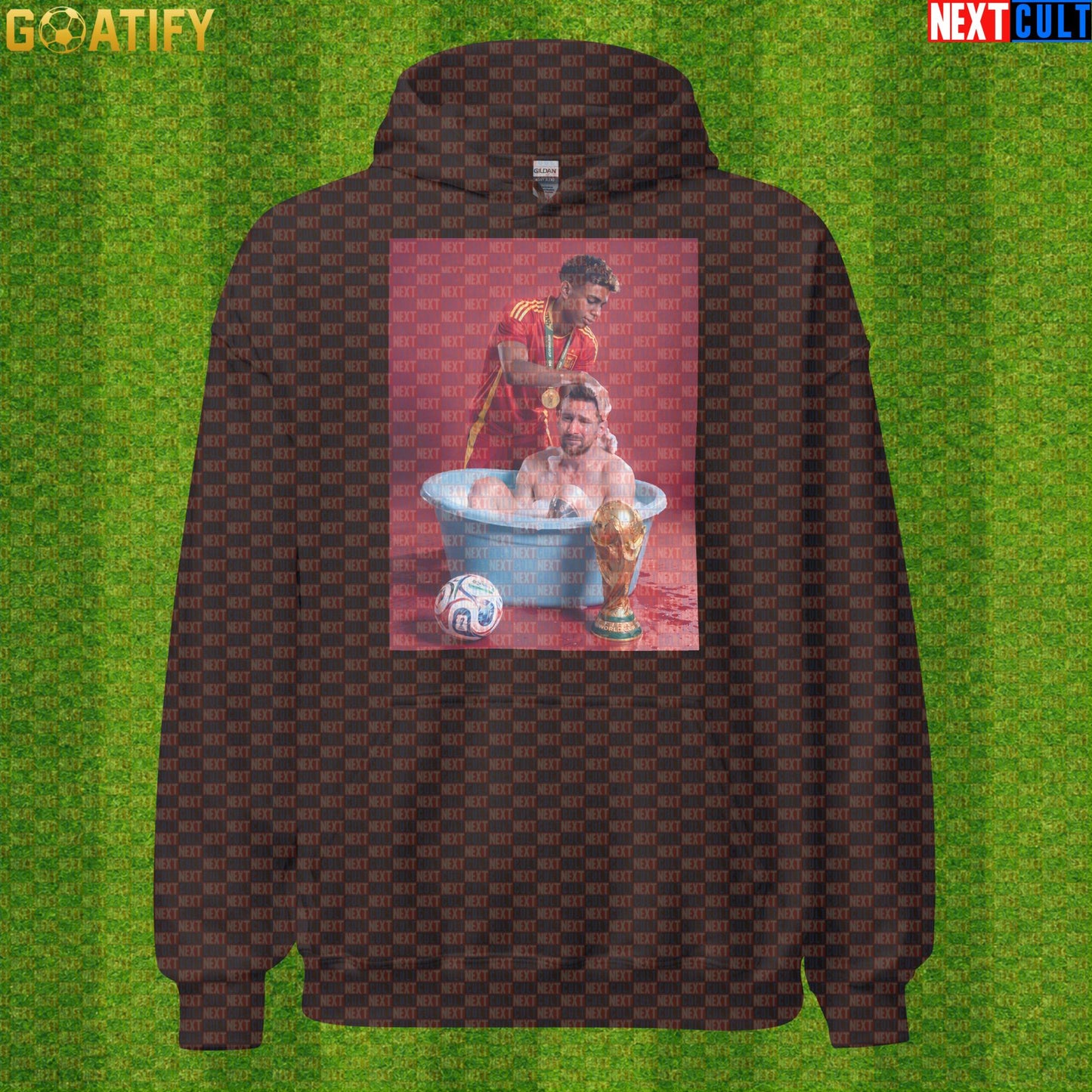 Lamine Yamal Hoodie – Spain vs Argentina Final Parody Pullover for Soccer Meme Fans |  | ["Argentina", "Barcelona", "Football", "Lamine Yamal", "Lionel Messi", "Soccer", "Spain"]