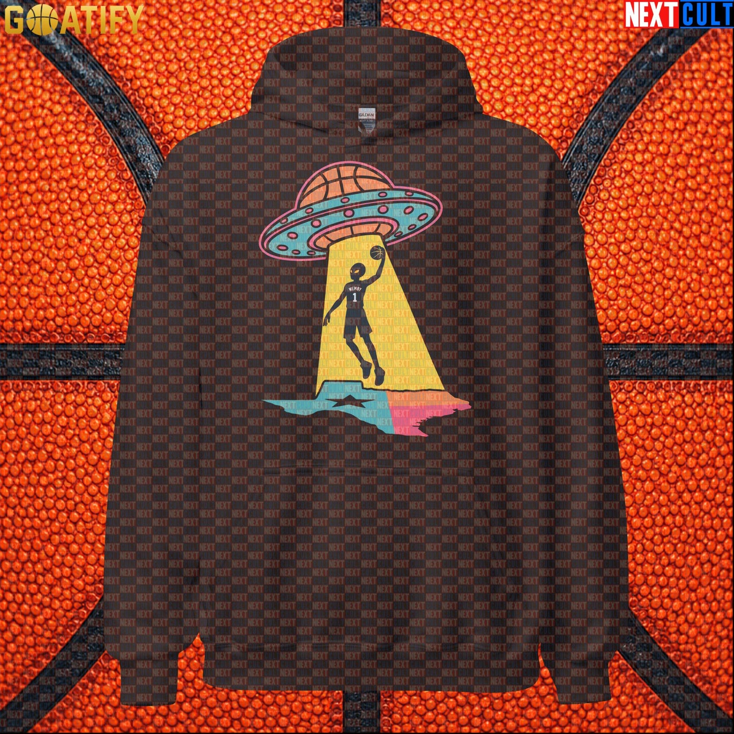 Basketball Hoodie Alien Wemby UFO Abduction Graphic for Spurs Fans and NBA Streetwear |  | ["Basketball", "France", "NBA", "San Antonio Spurs", "Victor Wembanyama", "Wemby"]