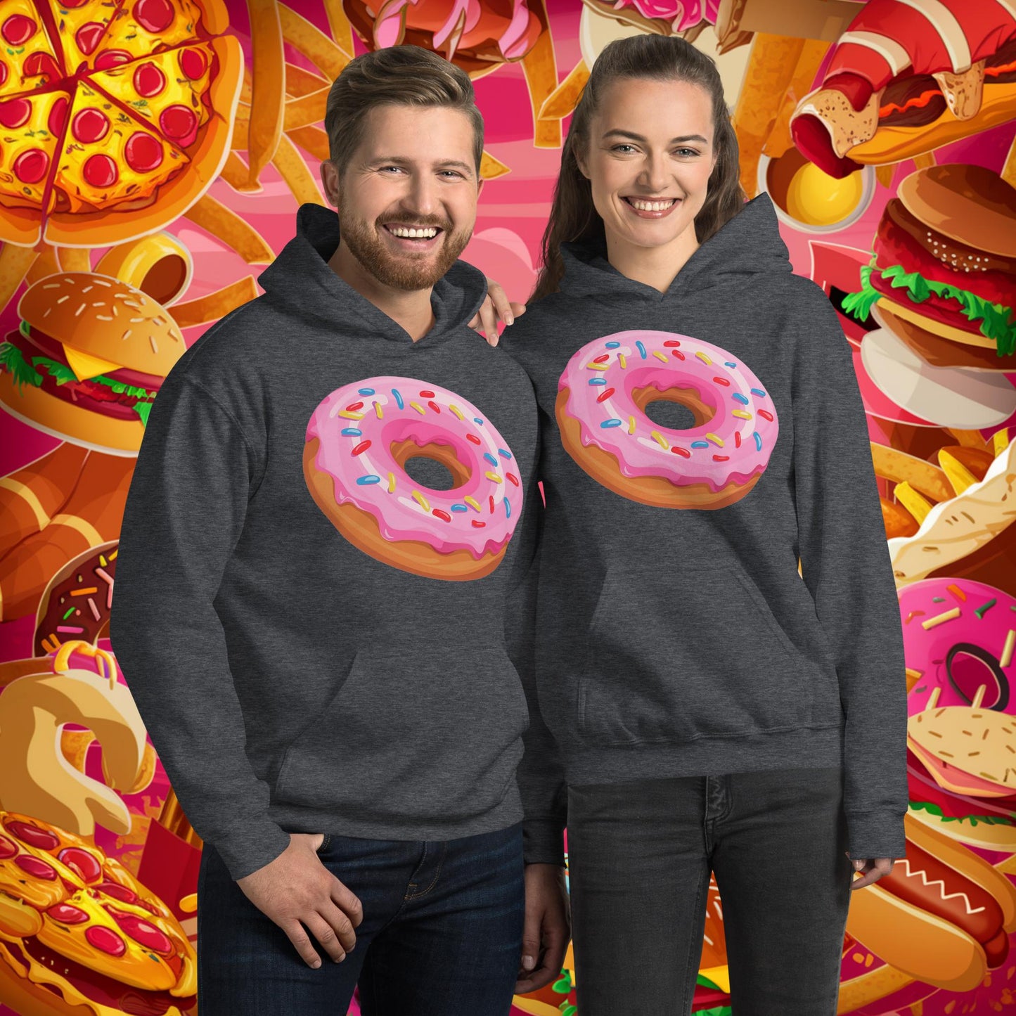 Pink Donut with sprinkles Unisex Hoodie Next Cult Brand