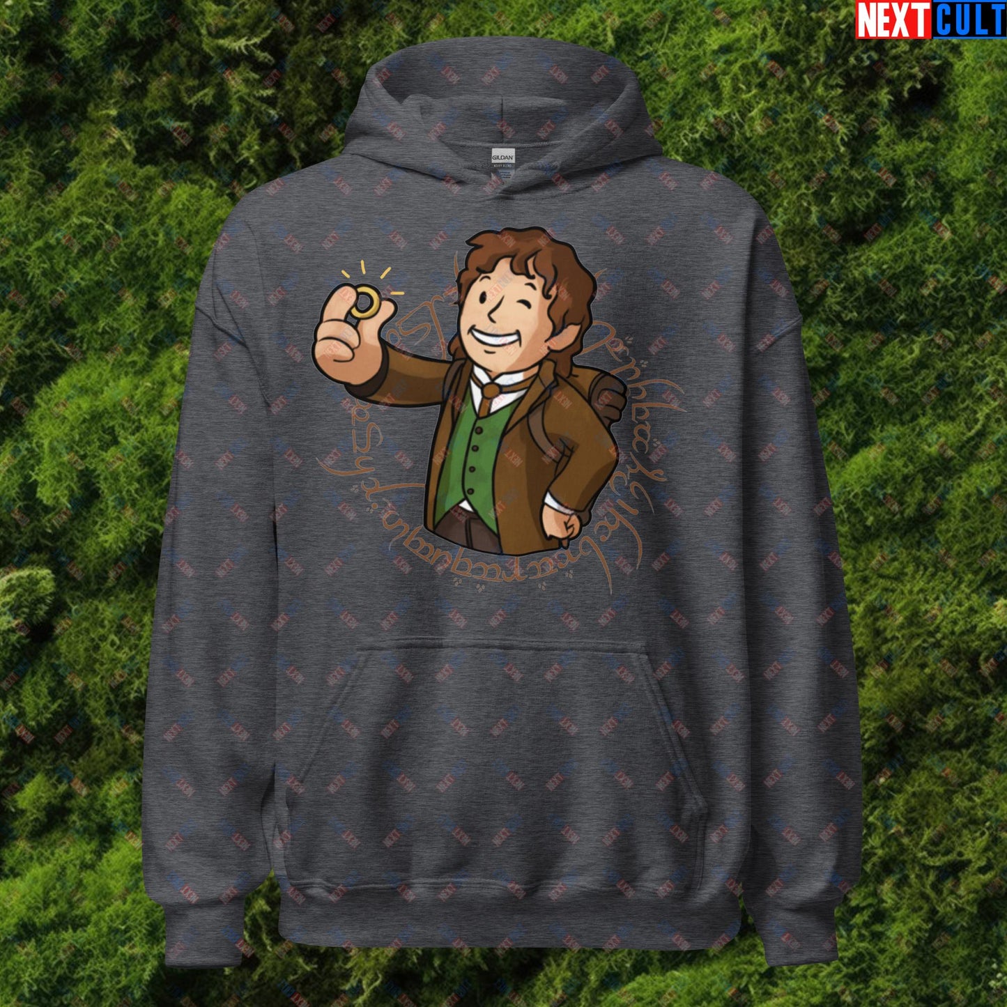 Bilboy Bilbo Baggins Lord of the Rings Vault Boy Fallout Funny Cartoon Mashup Unisex Hoodie