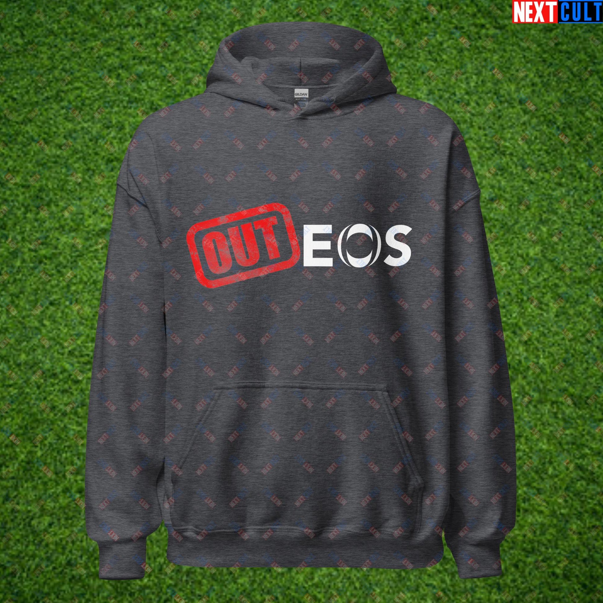 OUTEOS INEOS OUT Manchester United Protest Against Glazers, Ineos and Ratcliffe Unisex Hoodie Dark Heather Hoodies Football GlazersOut Manchester United RatcliffeOut Next Cult Brand