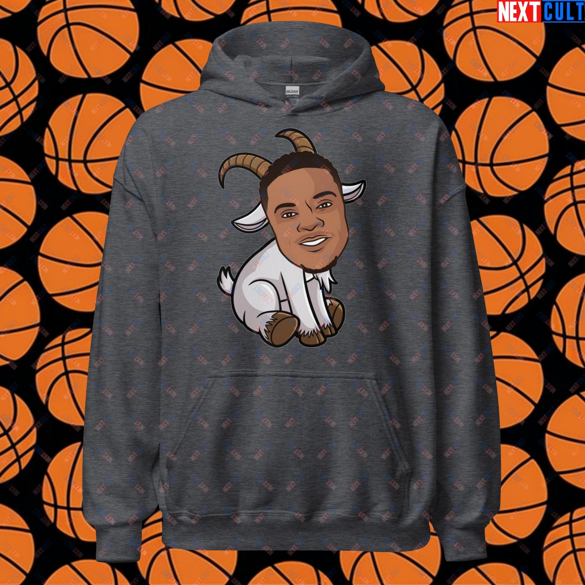 Russell Westbrook G.O.A.T. Hoodie - Funny Basketball Meme Sweatshirt - Greatest of All Time Pullover for Basketball Fans - Perfect Gift for Westbrook Fans Unisex Hoodie Dark Heather Hoodies Basketball Denver Nuggets G.O.A.T. NBA Oklahoma City Thunder Russell Westbrook Next Cult Brand