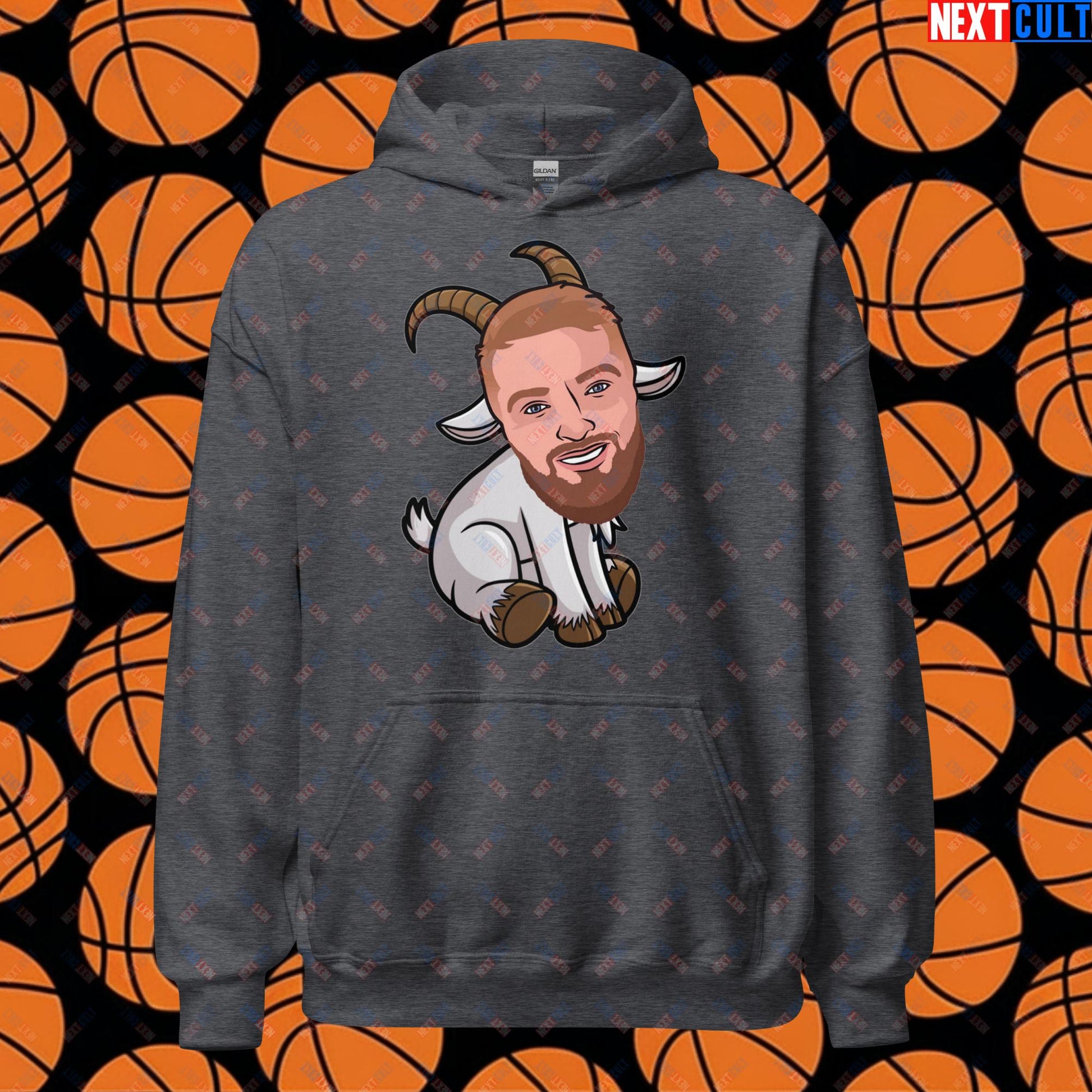 Domantas Sabonis GOAT Hoodie - Funny Basketball Meme Sweatshirt - Greatest of All Time Pullover for Sacramento Kings and Lithuania Fans - Perfect Gift for Basketball Lovers Unisex Hoodie Dark Heather Hoodies Basketball Domantas Sabonis G.O.A.T. NBA Sacramento Kings Next Cult Brand