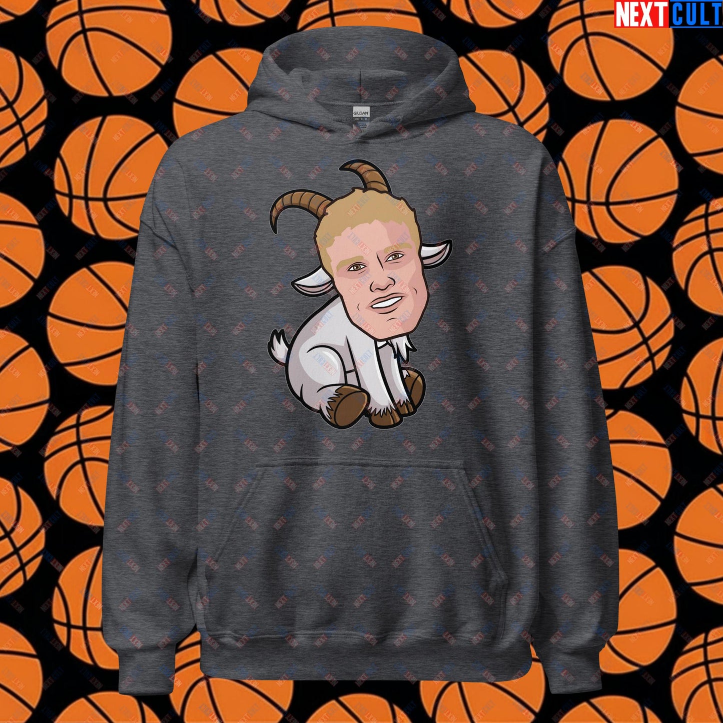 Lauri Markkanen GOAT Hoodie - Funny Basketball Meme Sweatshirt - Greatest of All Time Pullover for Basketball Fans - Perfect Gift for Lauri Markkanen Fans Unisex Hoodie Dark Heather Hoodies Basketball G.O.A.T. Lauri Markkanen NBA Utah Jazz Next Cult Brand