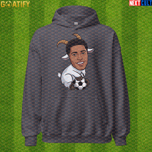 Jude Bellingham Hoodie – GOAT Soccer Pullover for Real Madrid Match Days and World Cup Fans Dark Heather Hoodies Next Cult Brand