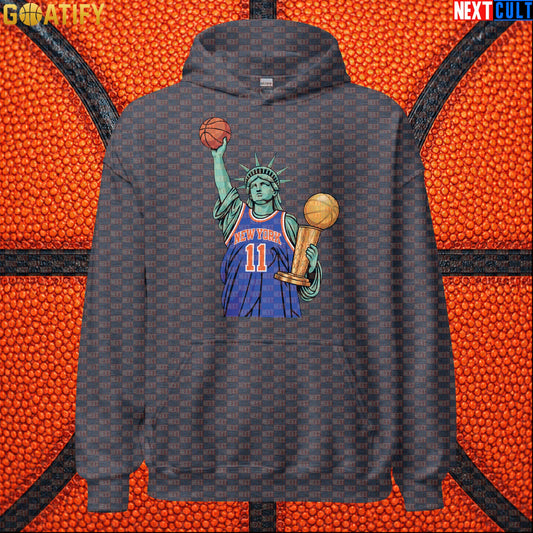 New York Knicks Hoodie – Reigning NBA Champions Pullover for New York Basketball Fans Dark Heather Next Cult Brand