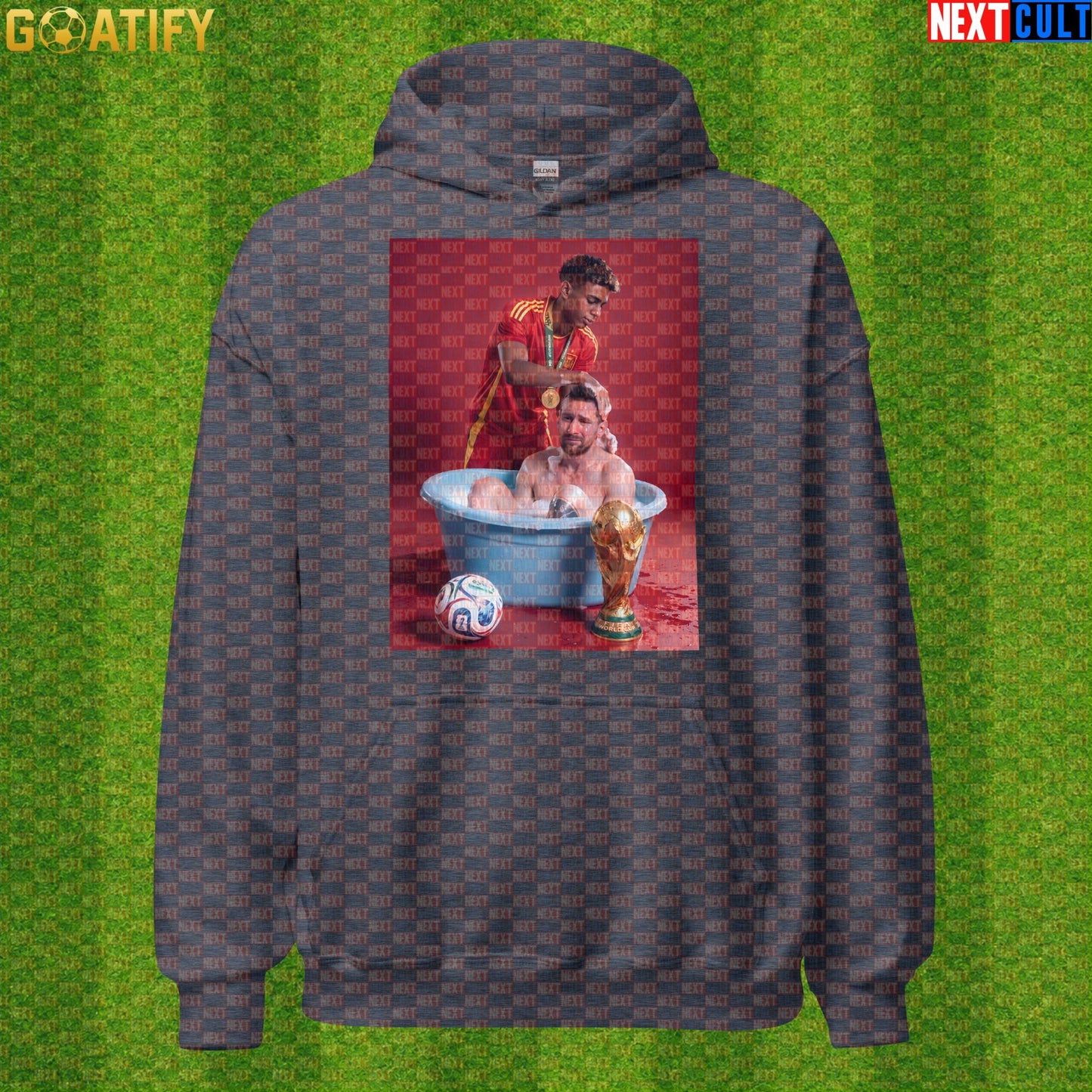 Lamine Yamal Hoodie – Spain vs Argentina Final Parody Pullover for Soccer Meme Fans |  | ["Argentina", "Barcelona", "Football", "Lamine Yamal", "Lionel Messi", "Soccer", "Spain"]