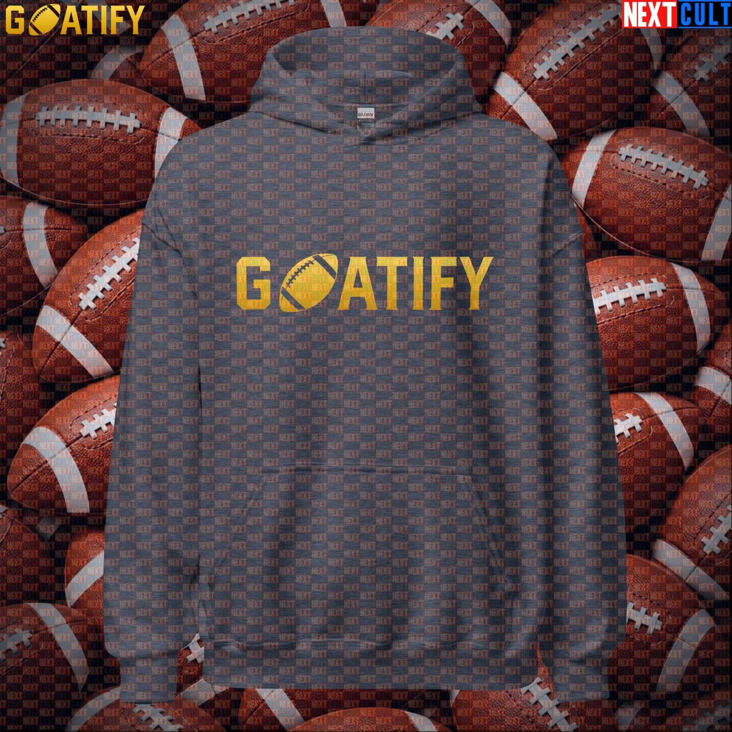 Hoodie GOATIFY Football GOAT Pullover for NFL Fans Greatest of All Time Sports Gift | Hoodies | ["American Football", "NCB", "NFL"]