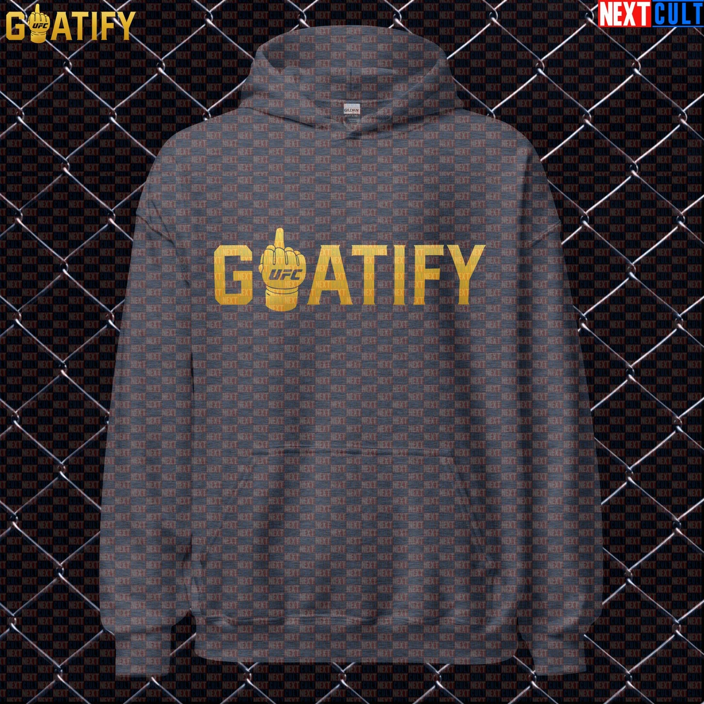 UFC GOAT Hoodie Gold Middle Finger Fight Pullover for MMA Fans & Jiu Jitsu Gifts | GOATIFY | Hoodies | ["Martial Arts", "MMA", "NCB", "UFC"]