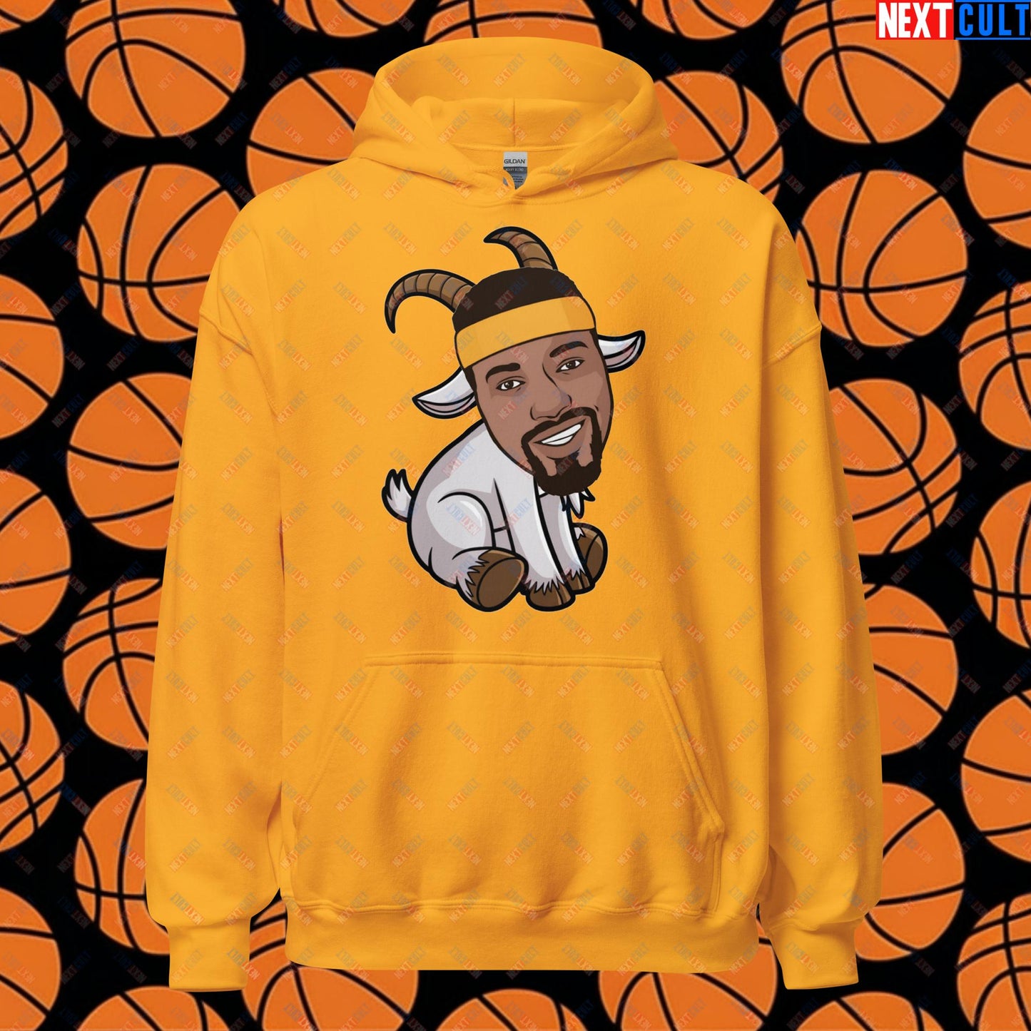 Wilt Chamberlain G.O.A.T. Hoodie - Funny Basketball Meme Sweatshirt - Greatest of All Time Pullover for Basketball Fans - Perfect Gift for Wilt Chamberlain Fans Unisex Hoodie Gold Hoodies Basketball G.O.A.T. Golden State Warriors Los Angeles Lakers NBA Philadelphia 76ers Wilt Chamberlain Next Cult Brand