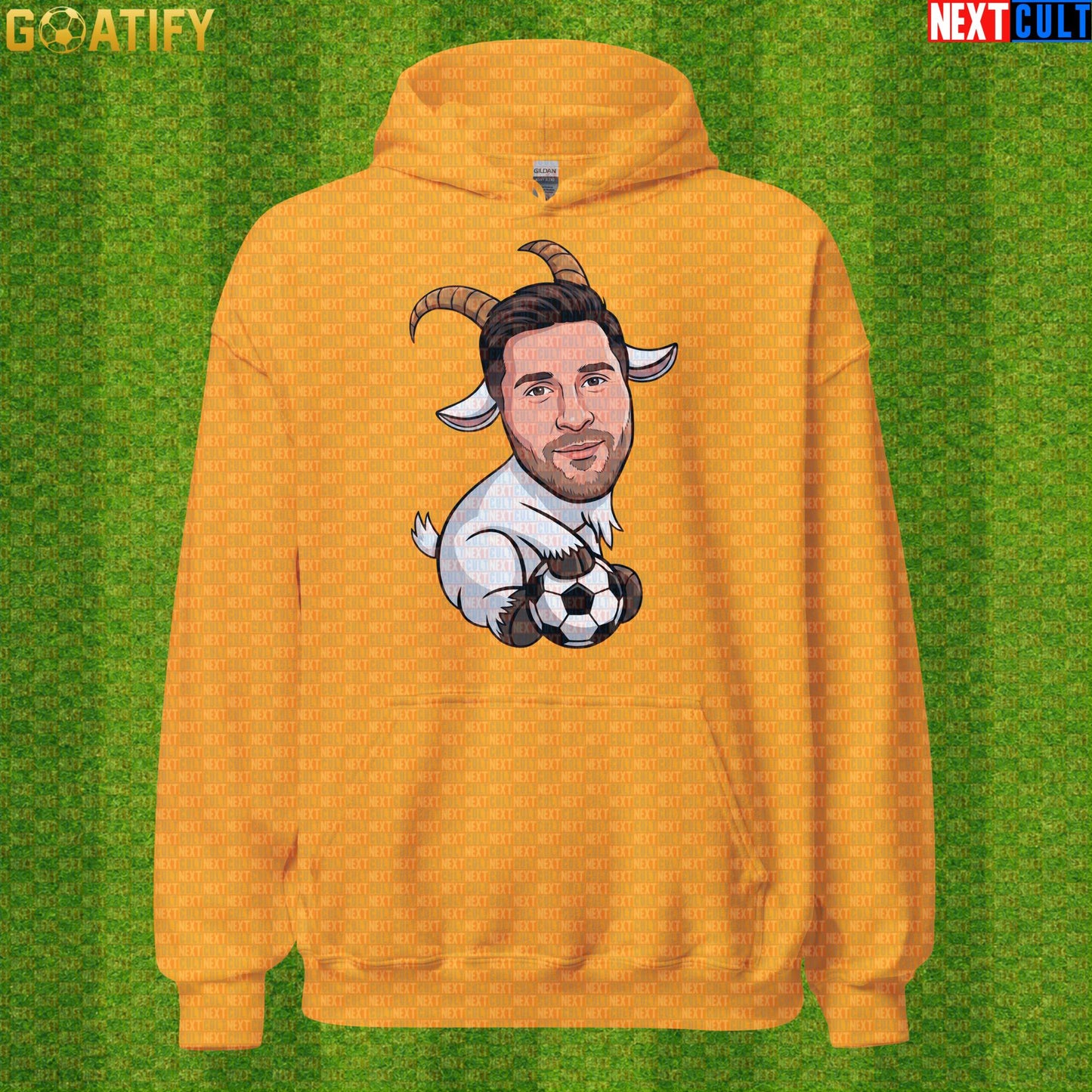 Lionel Messi Hoodie - Funny GOAT Soccer Pullover Gift for Argentina World Cup Football Fans |  | ["Argentina", "Barcelona", "Football", "Inter Miami", "Lionel Messi", "Soccer"]