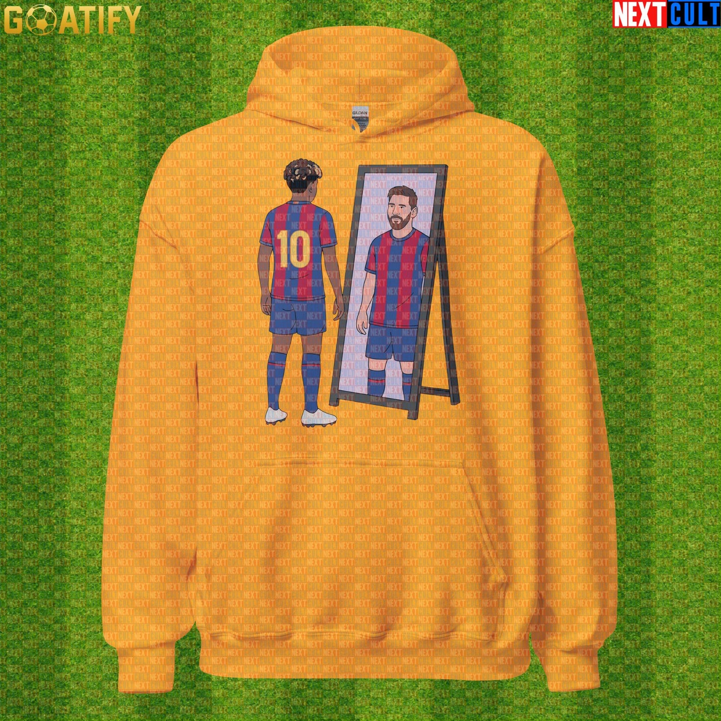 Lamine Yamal Hoodie – Future Superstar Mirror Meme Pullover for Barcelona Match Days Gold Next Cult Brand