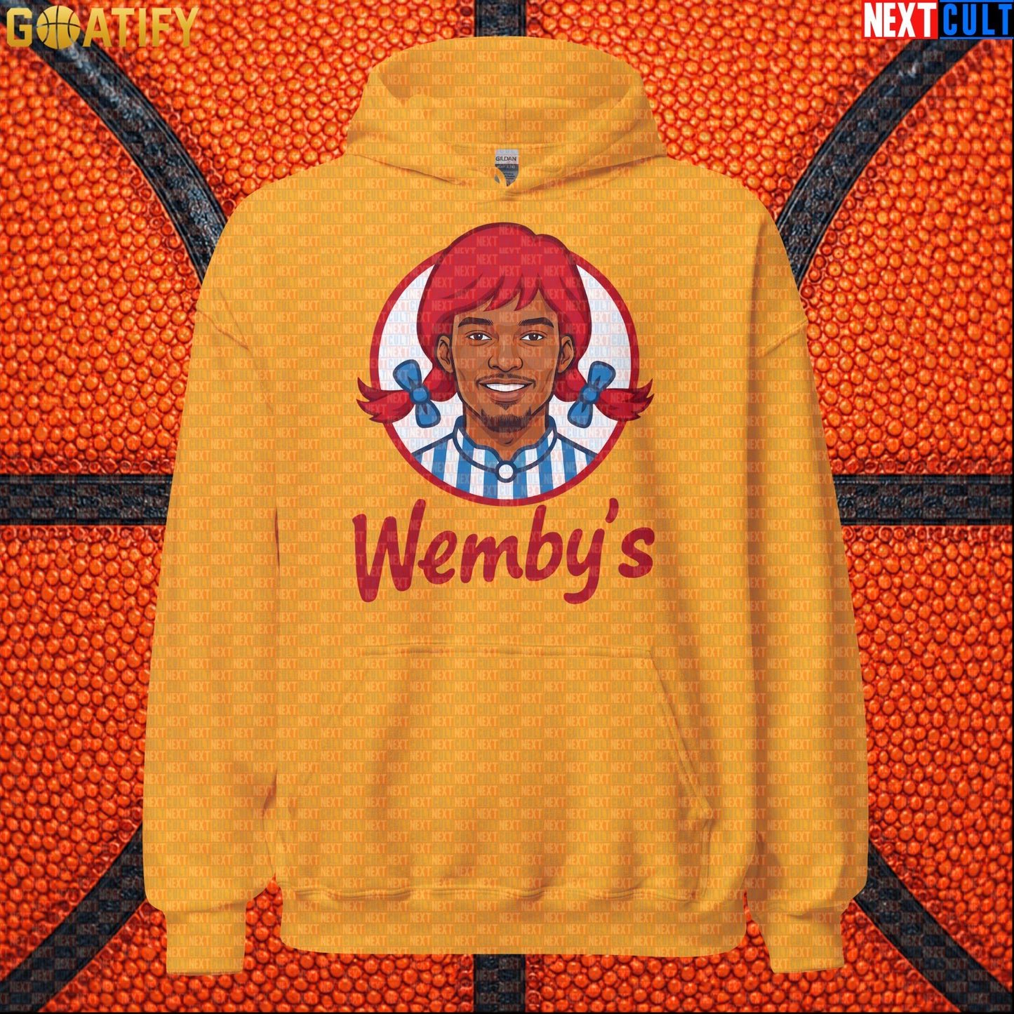 Basketball Hoodie Wemby's Fast Food Meme for Wemby Fans, NBA Games and Novelty Gifts |  | ["Basketball", "France", "NBA", "San Antonio Spurs", "Victor Wembanyama", "Wemby"]