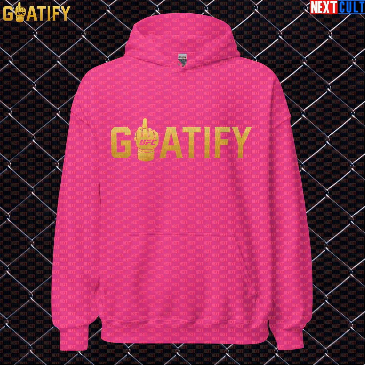 UFC GOAT Hoodie Gold Middle Finger Fight Pullover for MMA Fans & Jiu Jitsu Gifts | GOATIFY | Hoodies | ["Martial Arts", "MMA", "NCB", "UFC"]