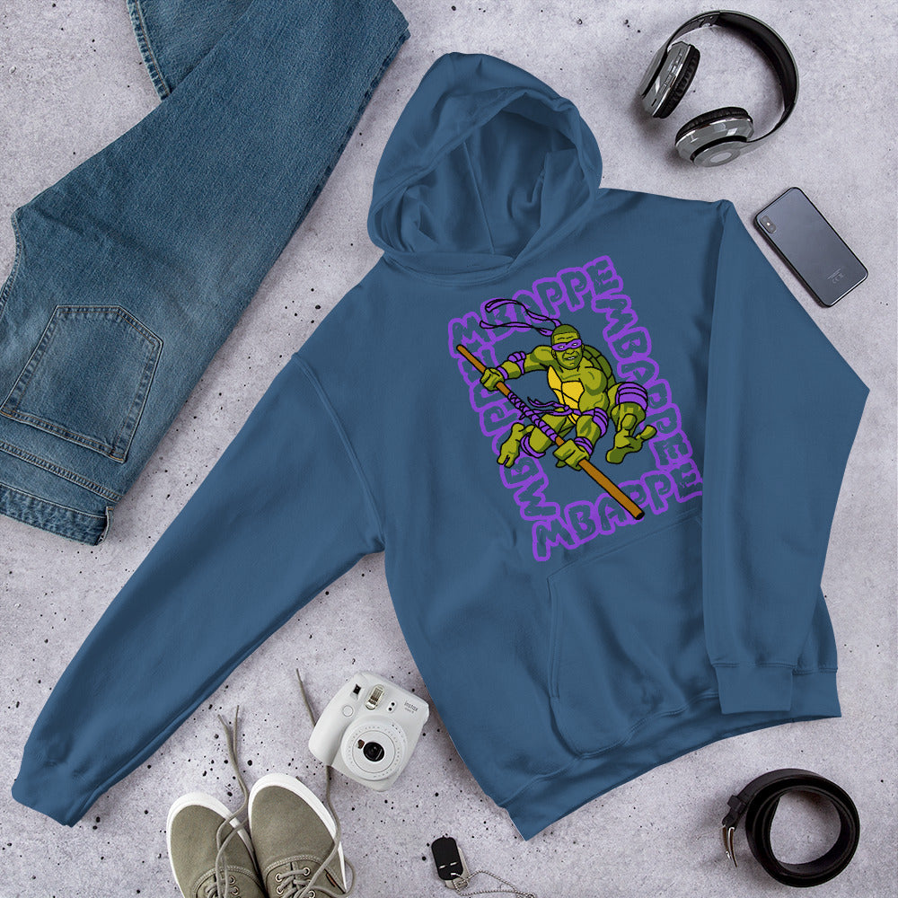 Kylian Mbappe Purple Ninja Turtle Donatello Unisex Hoodie Indigo Blue Hoodies Football Kylian Mbappe Ninja Turtles PSG Real Madrid Next Cult Brand