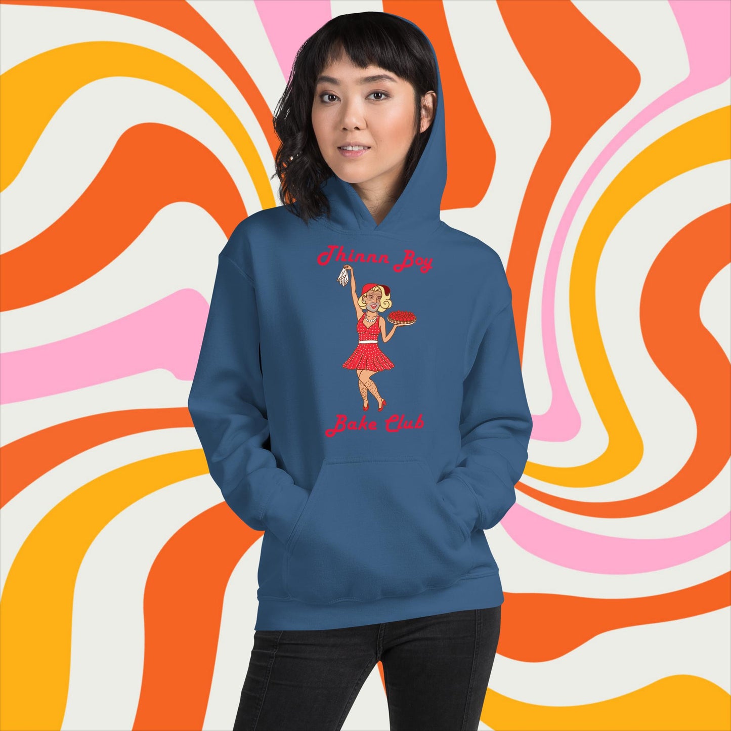 Thinnn Boy Bake Club The Fighter and The Kid TFATK Podcast Comedy 60s retro housewife Bryan Callen Unisex Hoodie Next Cult Brand