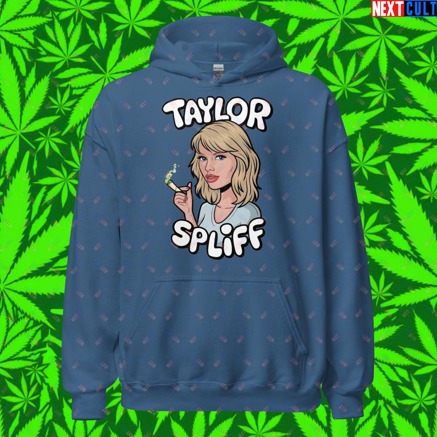 Taylor Spliff Pop Music Star Pothead Stoner Funny Weed Meme Unisex Hoodie Indigo Blue Hoodies Music Weed Next Cult Brand