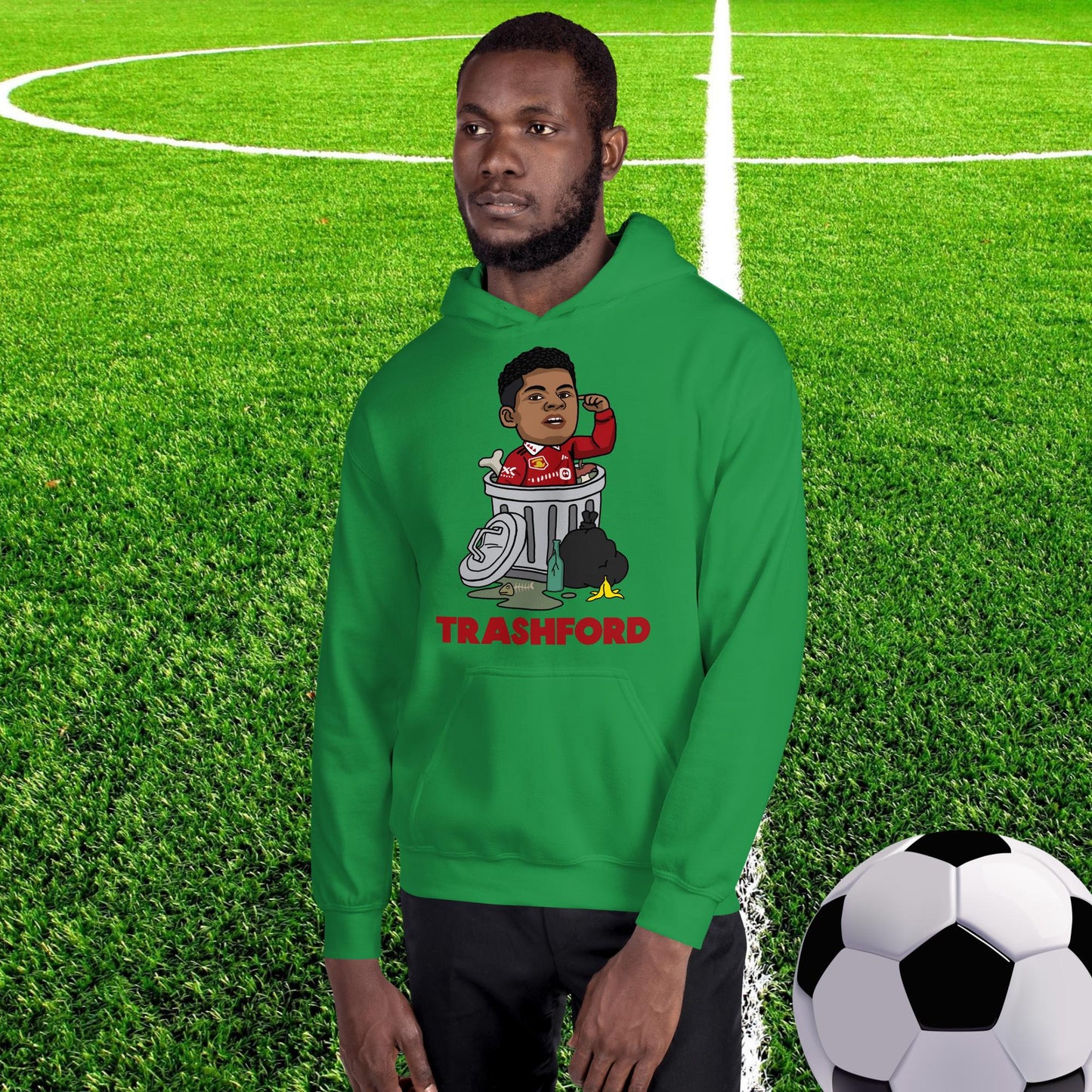 Trashford Marcus Rashford Manchester United Gift Man United Gift Marcus Rashford Unisex Hoodie Irish Green Hoodies Football Manchester United Marcus Rashford Next Cult Brand