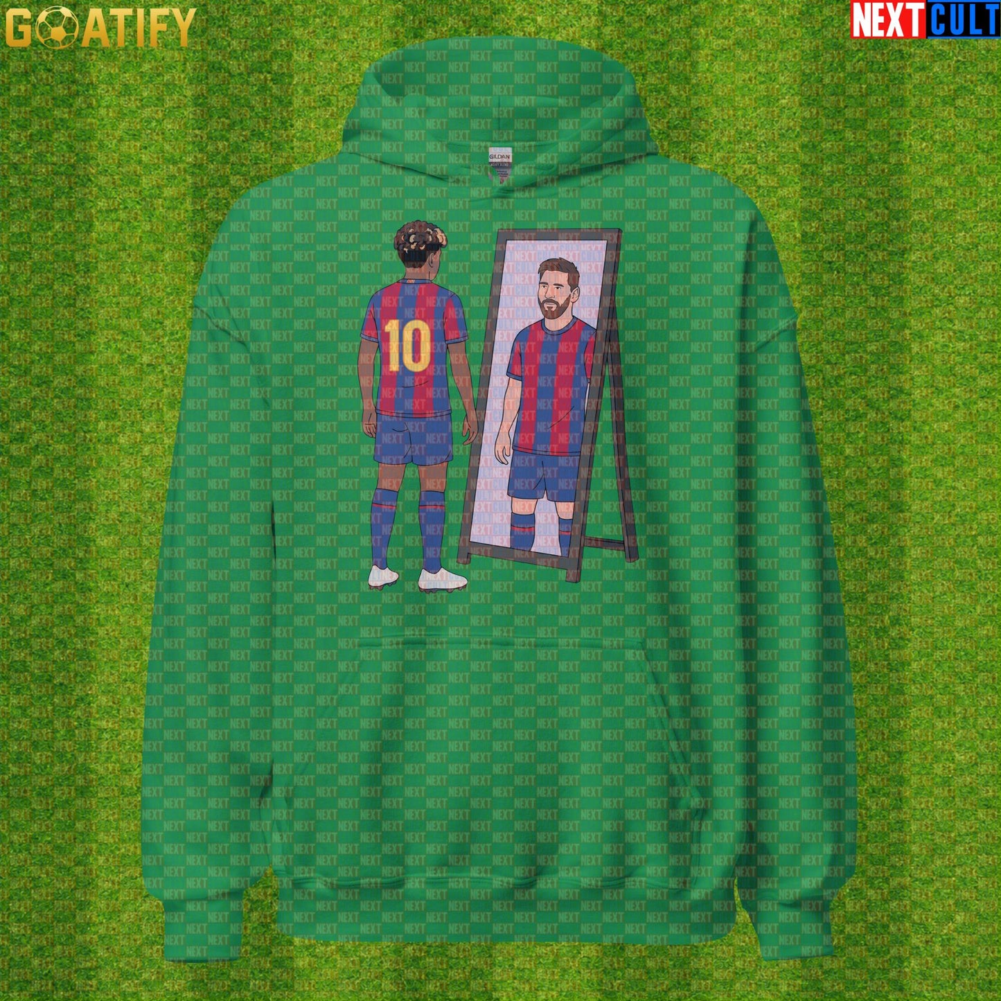 Lamine Yamal Hoodie – Future Superstar Mirror Meme Pullover for Barcelona Match Days Irish Green Next Cult Brand