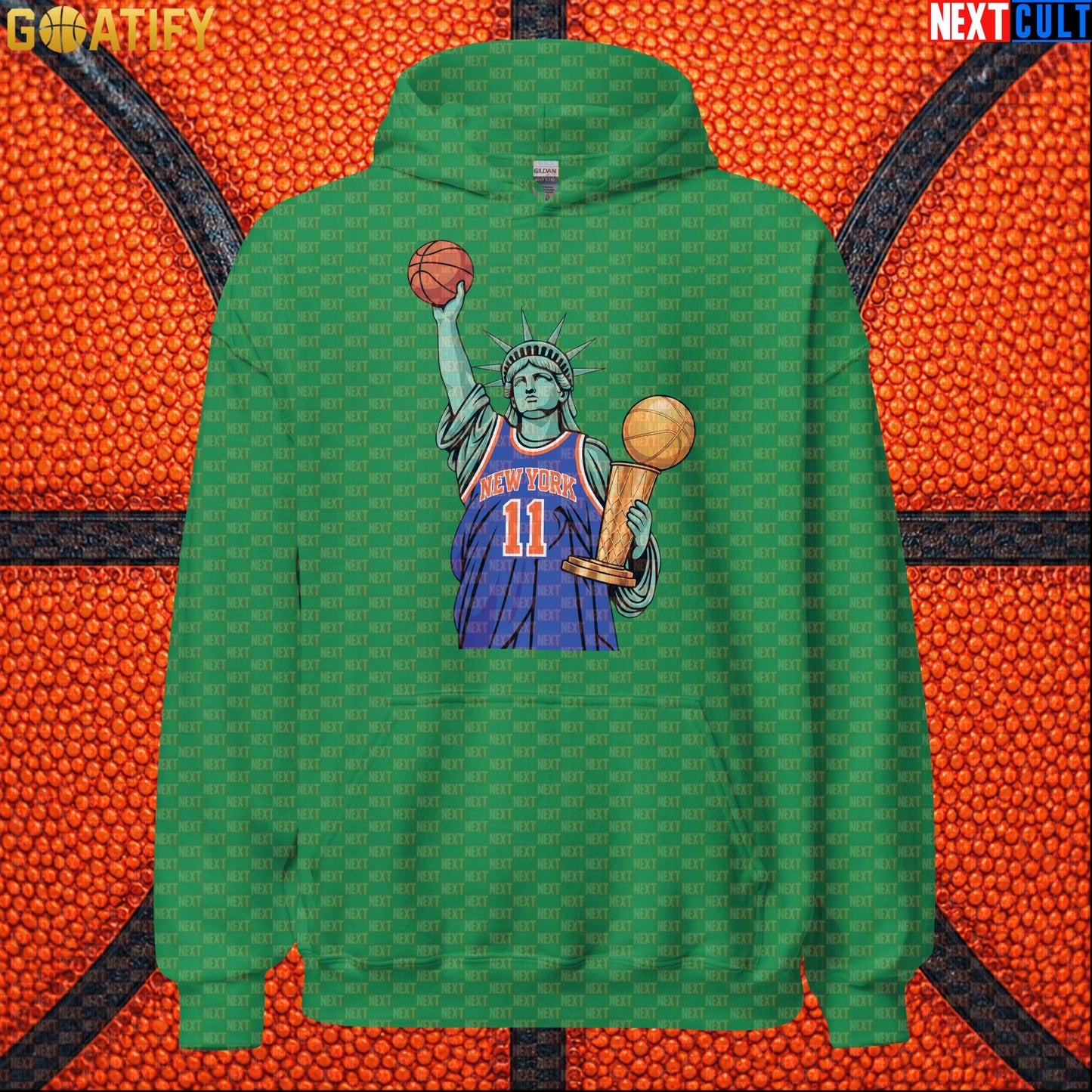 New York Knicks Hoodie – Reigning NBA Champions Pullover for New York Basketball Fans Irish Green Next Cult Brand