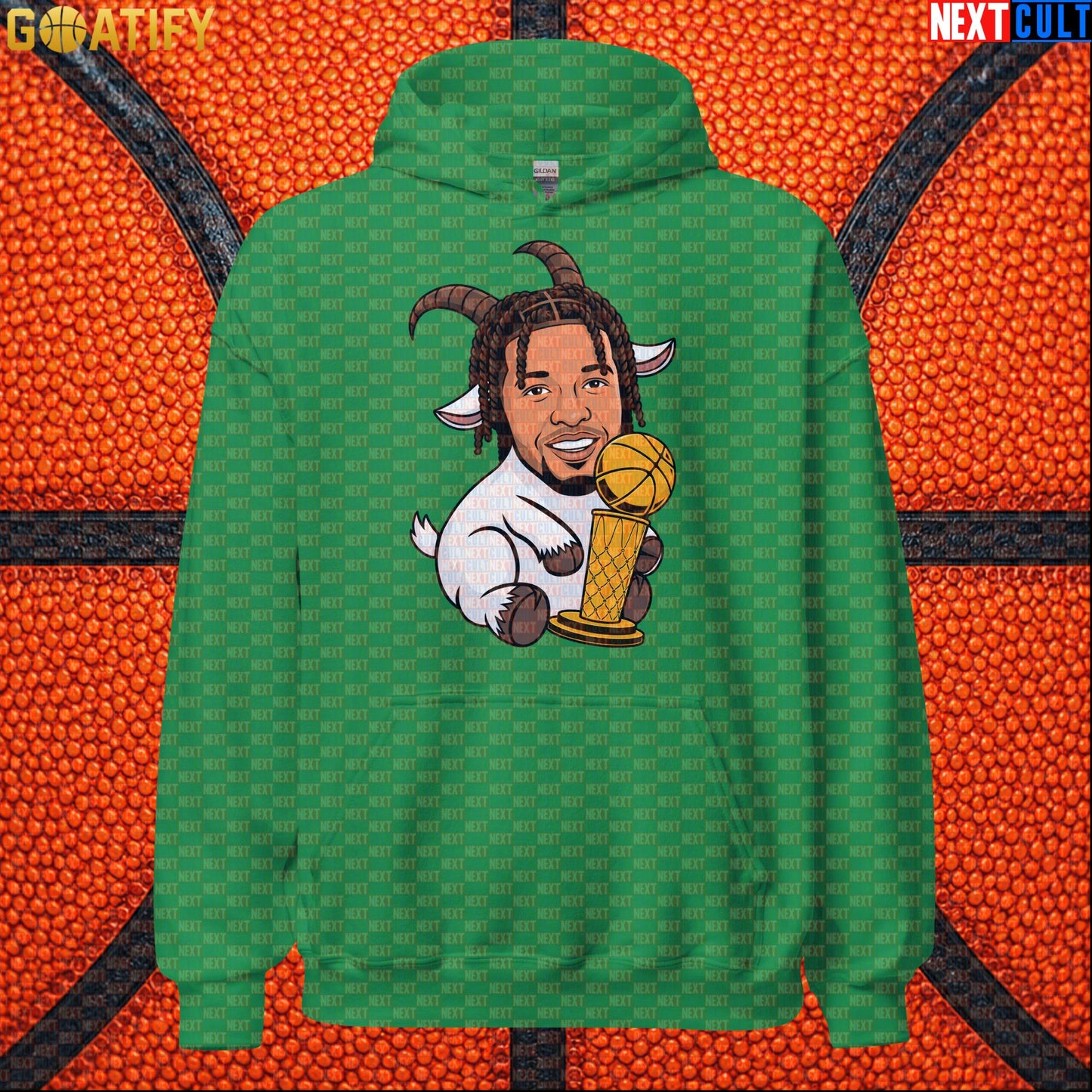 Jalen Brunson Hoodie – NBA Champion GOAT Pullover for New York Basketball Supporters Irish Green Next Cult Brand