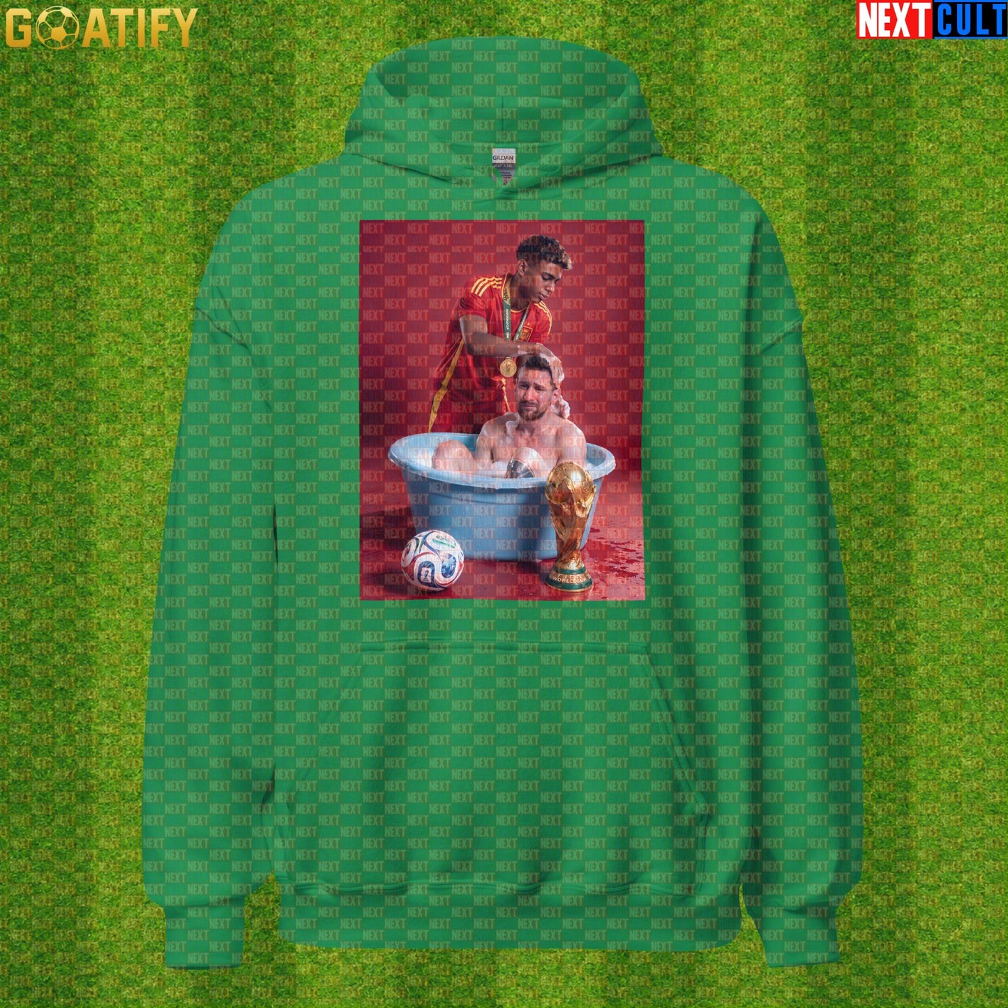 Lamine Yamal Hoodie – Spain vs Argentina Final Parody Pullover for Soccer Meme Fans |  | ["Argentina", "Barcelona", "Football", "Lamine Yamal", "Lionel Messi", "Soccer", "Spain"]