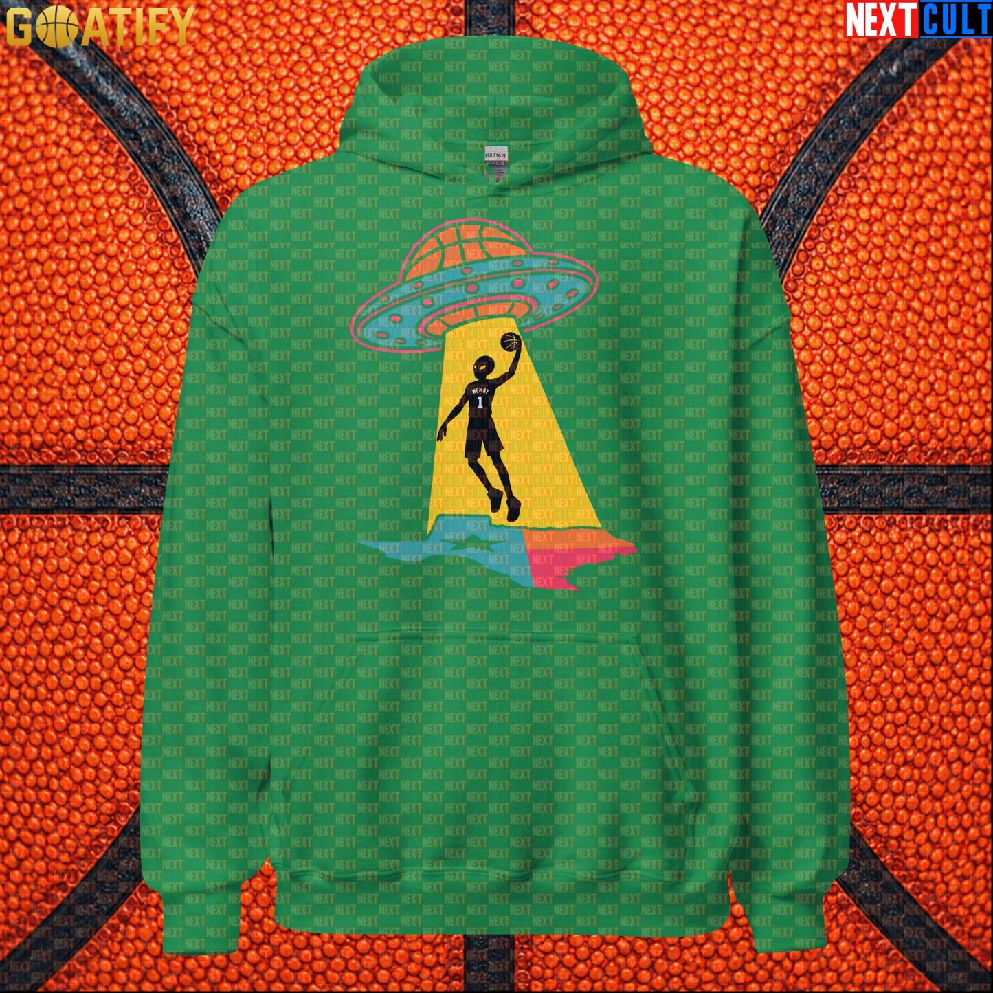 Basketball Hoodie Alien Wemby UFO Abduction Graphic for Spurs Fans and NBA Streetwear |  | ["Basketball", "France", "NBA", "San Antonio Spurs", "Victor Wembanyama", "Wemby"]