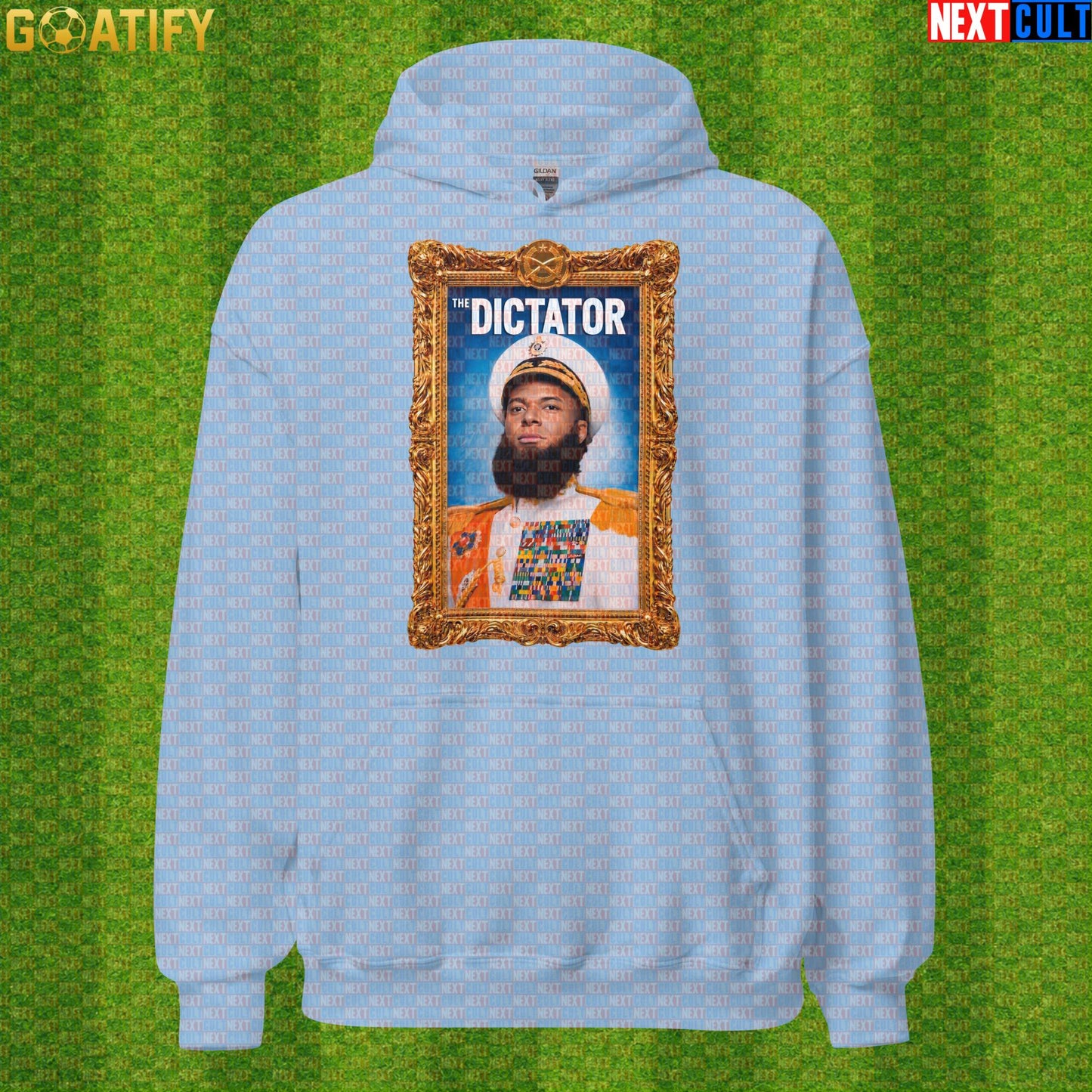Kylian Mbappe Hoodie – The Dictator Football Meme Pullover for Real Madrid Supporters Light Blue Next Cult Brand