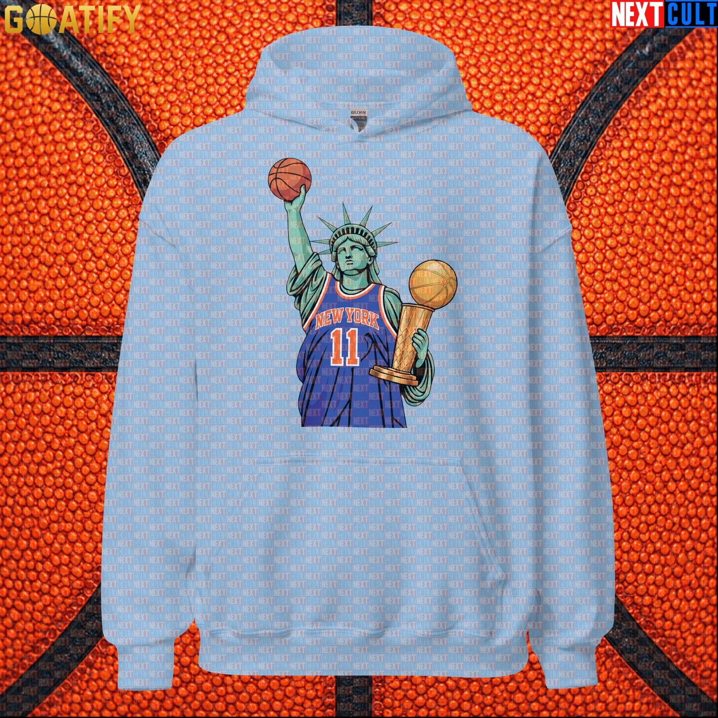 New York Knicks Hoodie – Reigning NBA Champions Pullover for New York Basketball Fans Light Blue Next Cult Brand