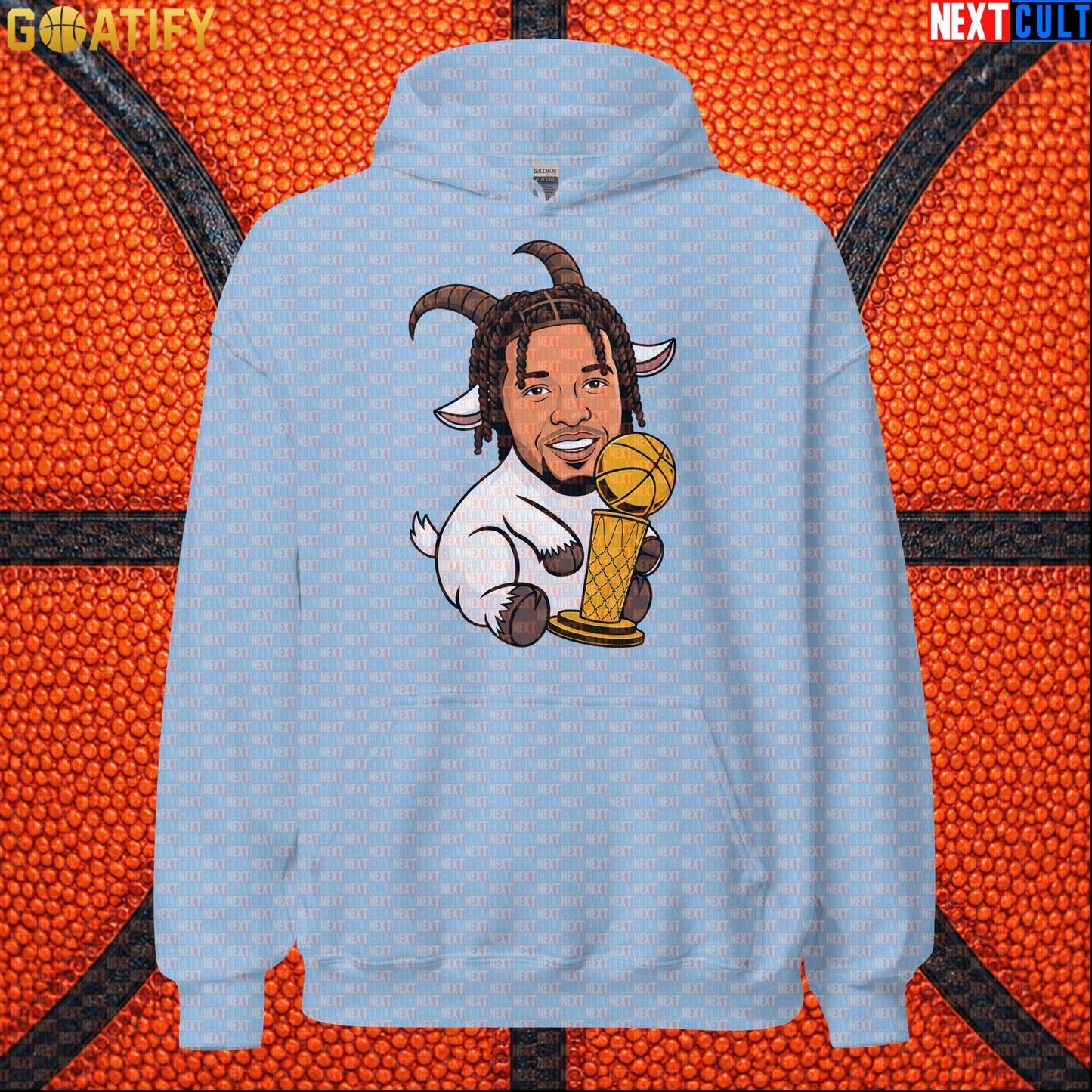 Jalen Brunson Hoodie – NBA Champion GOAT Pullover for New York Basketball Supporters Light Blue Next Cult Brand